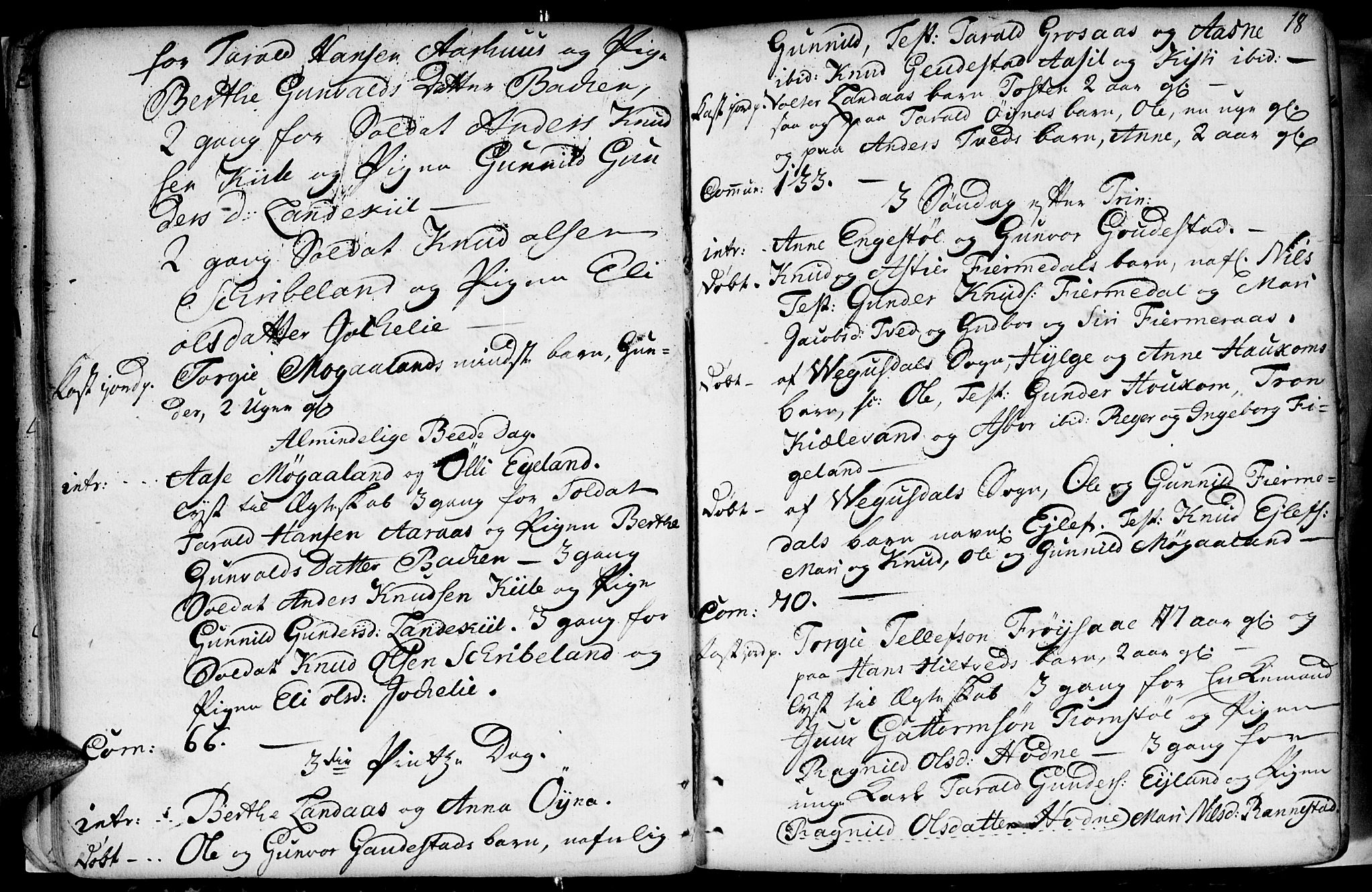 Evje sokneprestkontor, SAK/1111-0008/F/Fa/Fac/L0002: Parish register (official) no. A 2, 1765-1816, p. 18