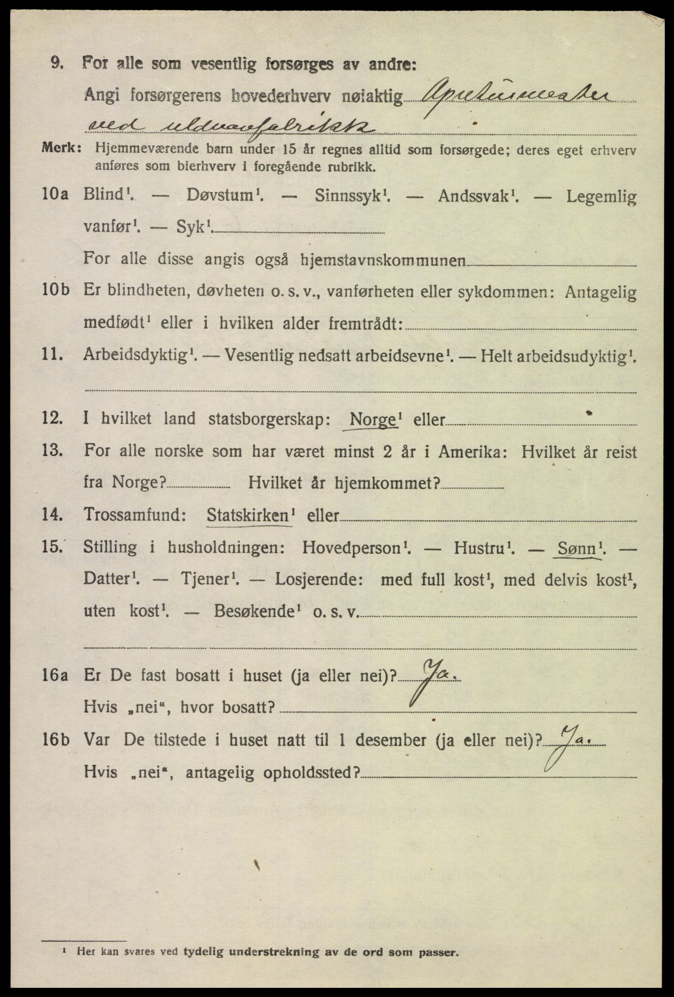 SAK, 1920 census for Sør-Audnedal, 1920, p. 2778