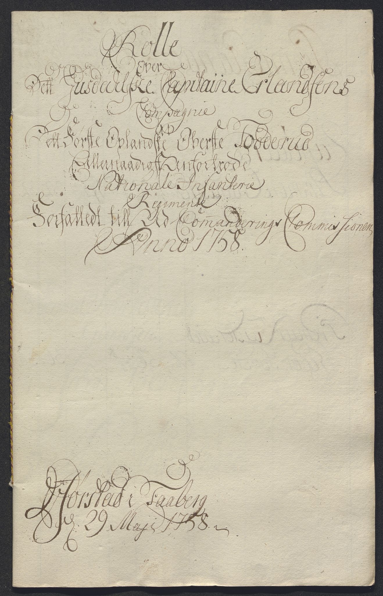Kommanderende general (KG I) med Det norske krigsdirektorium, AV/RA-EA-5419/E/Ec/L0021: Ruller over nedkommanderte mannskap, 1758-1762, p. 70