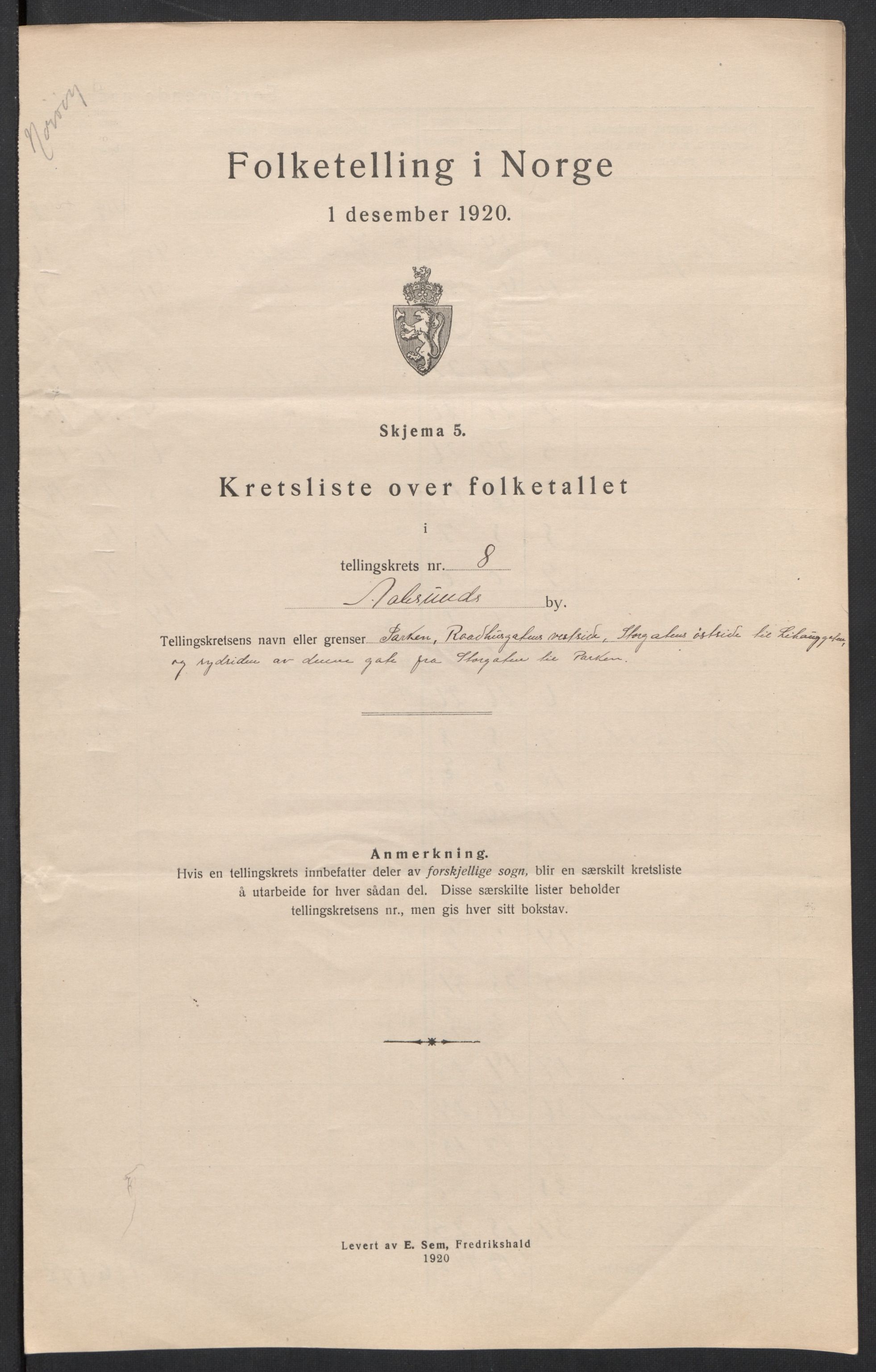 SAT, 1920 census for Ålesund, 1920, p. 27