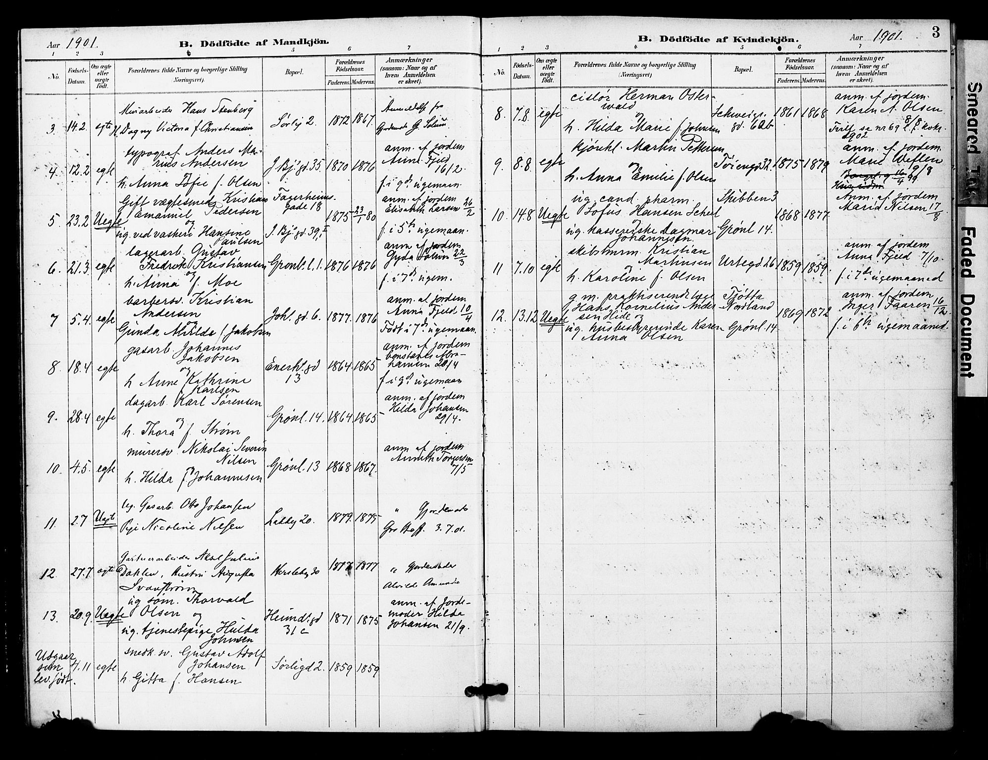 Grønland prestekontor Kirkebøker, SAO/A-10848/F/Fa/L0015: Parish register (official) no. 15, 1899-1919, p. 3