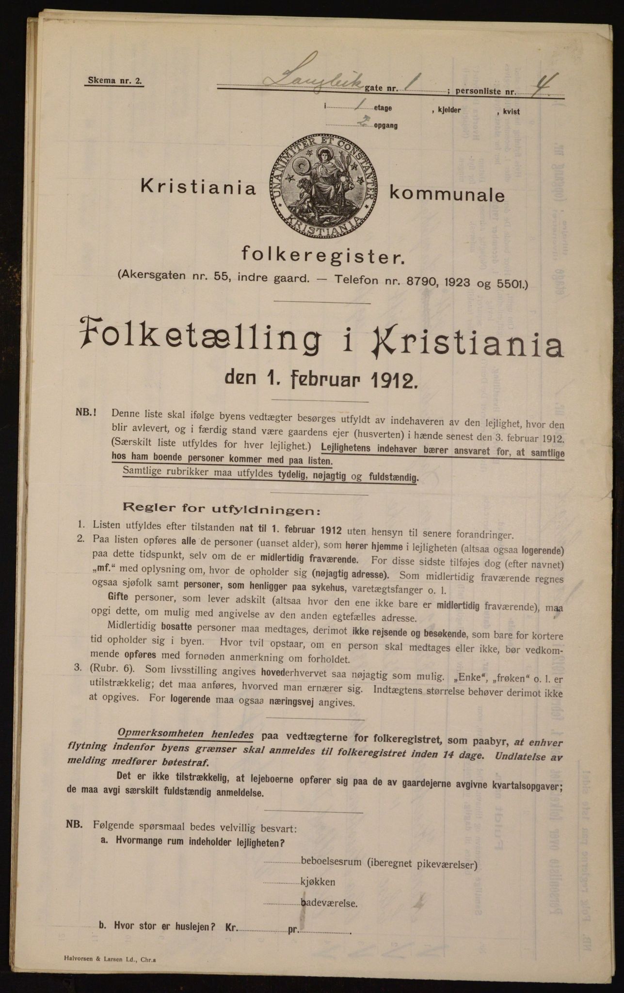 OBA, Municipal Census 1912 for Kristiania, 1912, p. 57259