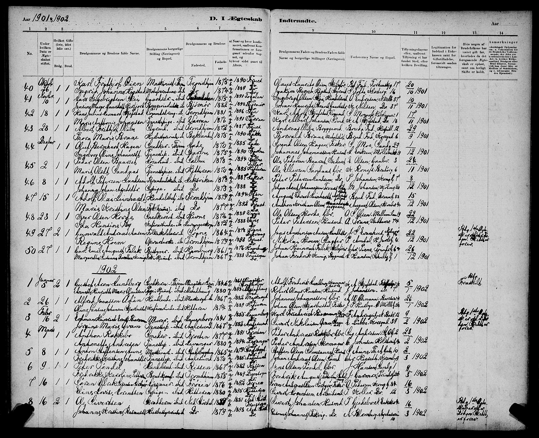 Ministerialprotokoller, klokkerbøker og fødselsregistre - Sør-Trøndelag, SAT/A-1456/602/L0143: Parish register (copy) no. 602C11, 1878-1902