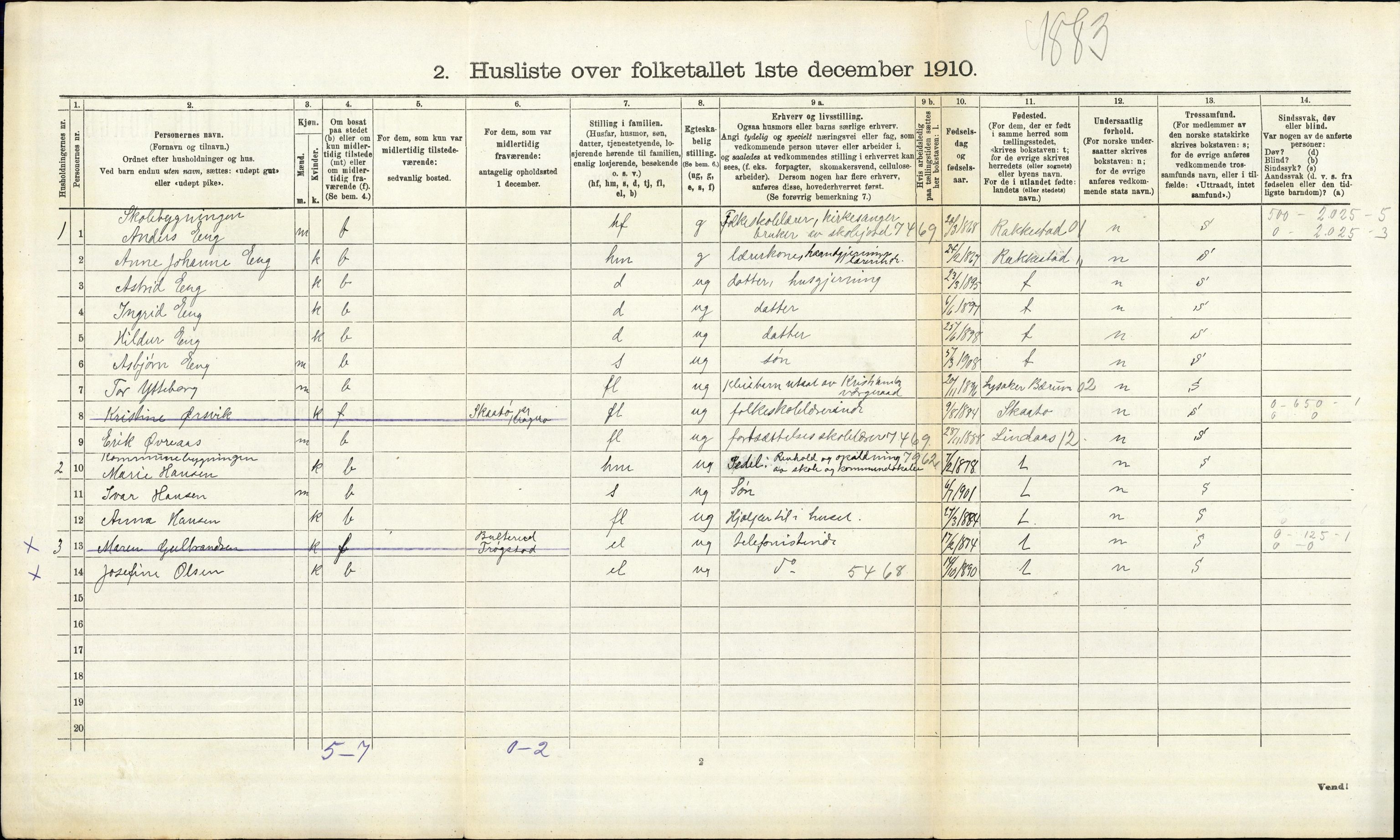 RA, 1910 census for Trøgstad, 1910, p. 278