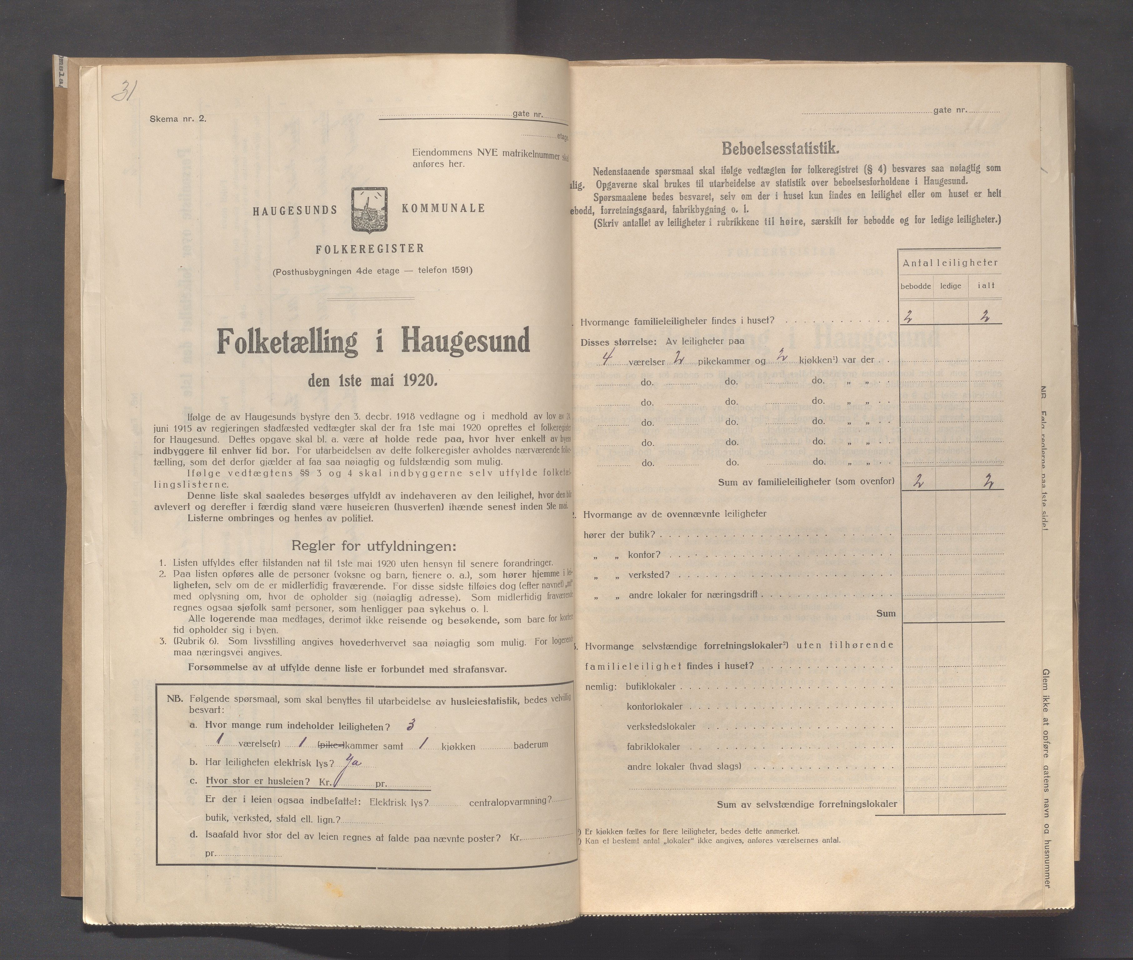 IKAR, Local census 1.5.1920 for Haugesund, 1920, p. 4740