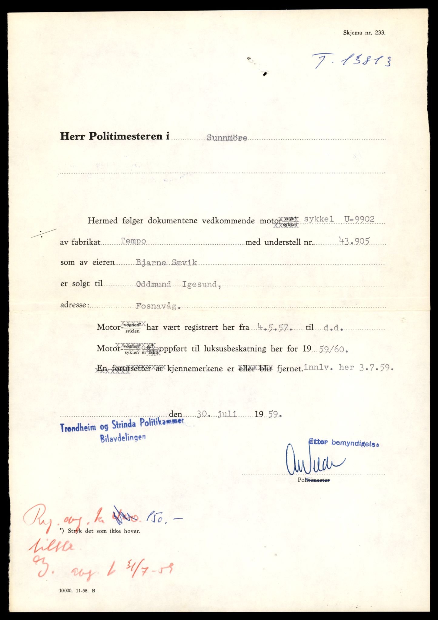 Møre og Romsdal vegkontor - Ålesund trafikkstasjon, SAT/A-4099/F/Fe/L0041: Registreringskort for kjøretøy T 13710 - T 13905, 1927-1998, p. 1811