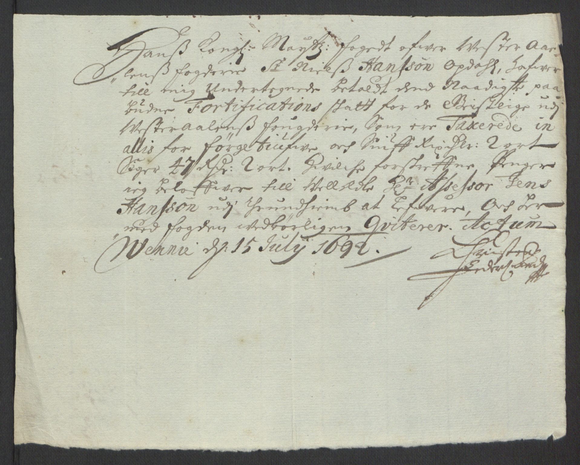 Rentekammeret inntil 1814, Reviderte regnskaper, Fogderegnskap, RA/EA-4092/R67/L4676: Fogderegnskap Vesterålen, Andenes og Lofoten, 1691-1693, p. 191