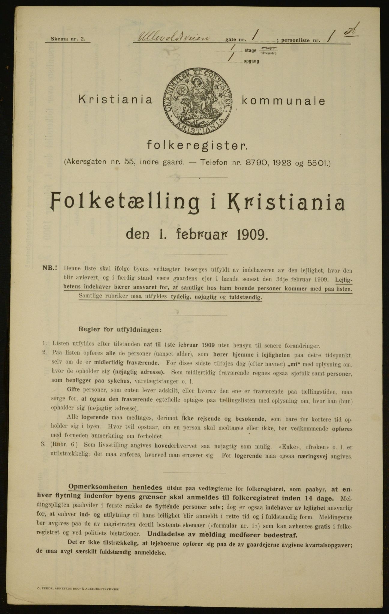 OBA, Municipal Census 1909 for Kristiania, 1909, p. 107740