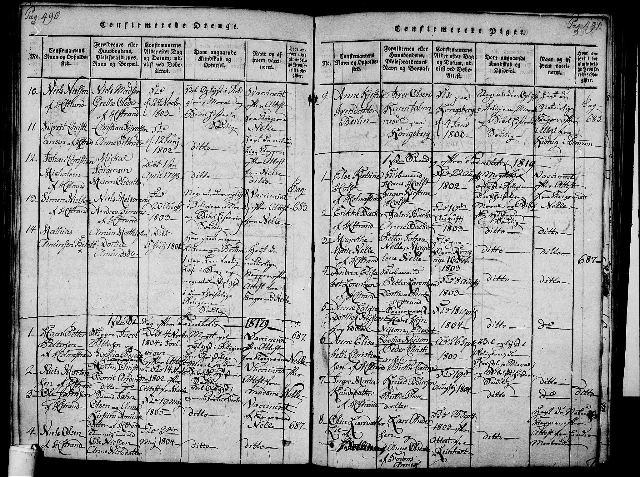 Holmestrand kirkebøker, SAKO/A-346/F/Fa/L0001: Parish register (official) no. 1, 1814-1840, p. 490-491