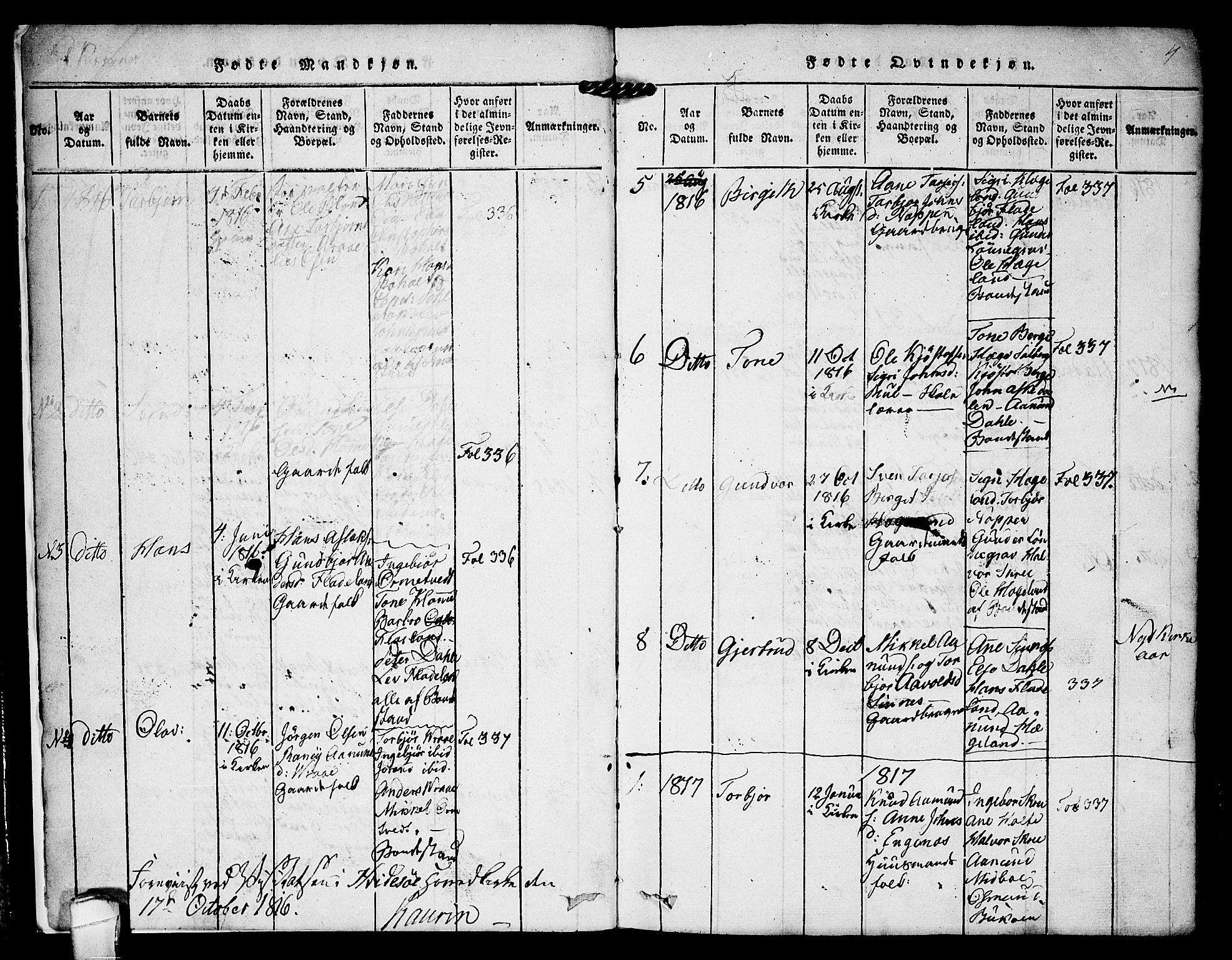Kviteseid kirkebøker, SAKO/A-276/F/Fc/L0001: Parish register (official) no. III 1, 1815-1836, p. 4