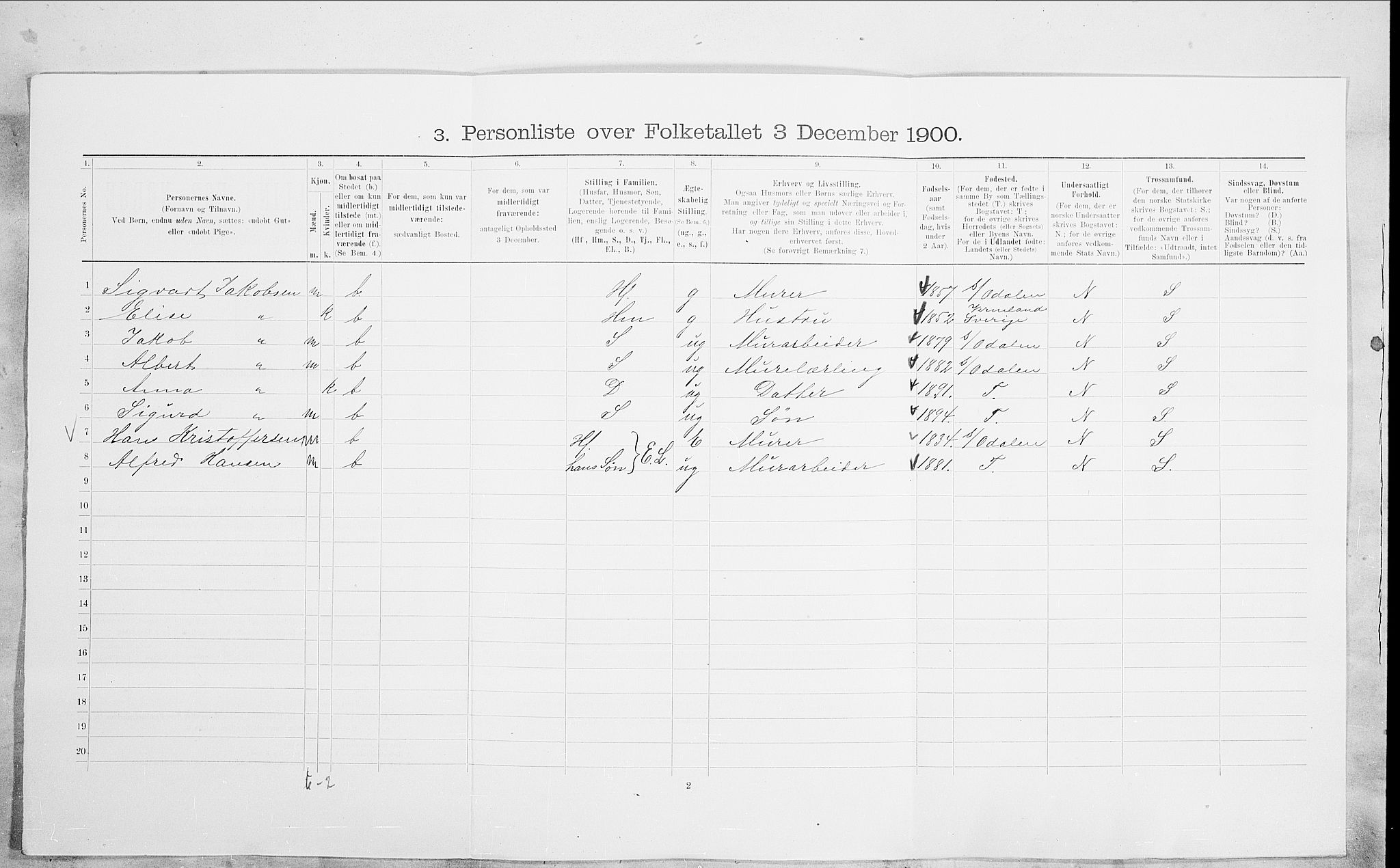 SAO, 1900 census for Kristiania, 1900, p. 94626