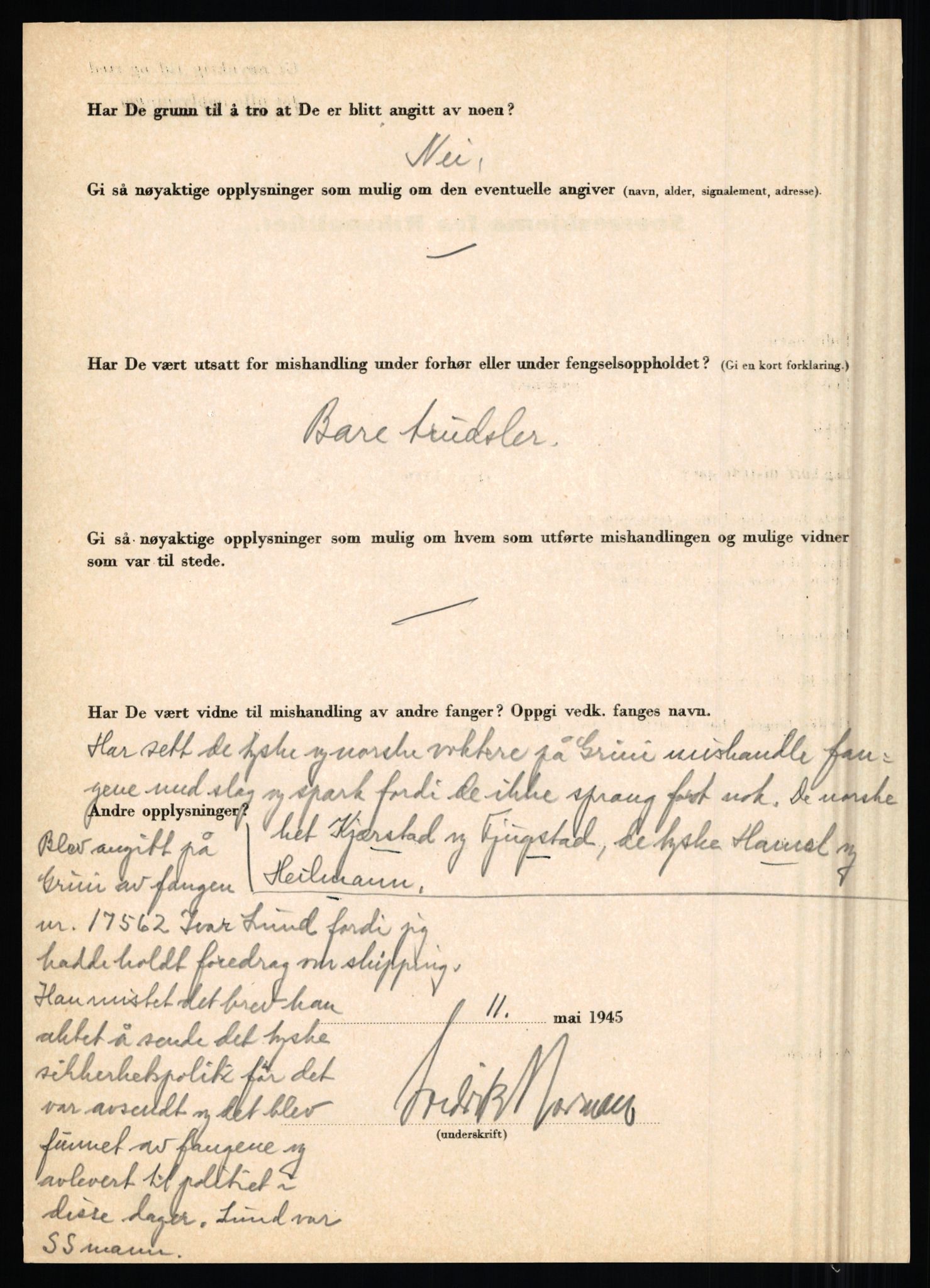 Rikspolitisjefen, AV/RA-S-1560/L/L0012: Mogensen, Øivind - Noraas, Lars, 1940-1945, p. 1105