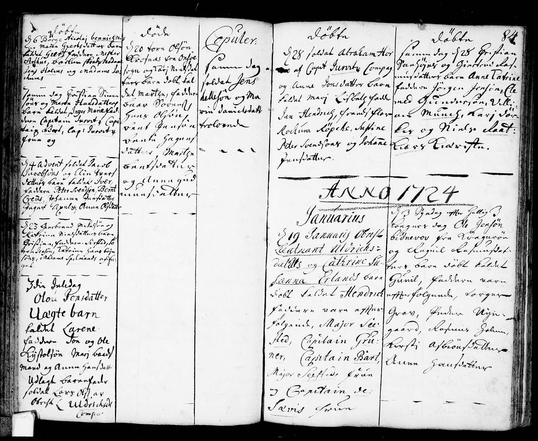 Fredrikstad prestekontor Kirkebøker, AV/SAO-A-11082/F/Fa/L0001: Parish register (official) no. 1, 1717-1731, p. 84