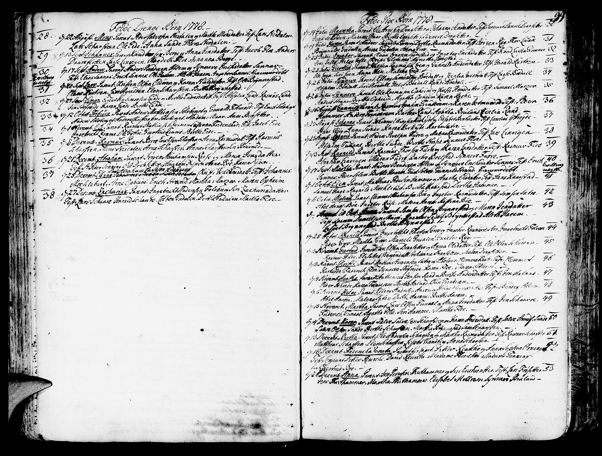 Innvik sokneprestembete, SAB/A-80501: Parish register (official) no. A 1, 1750-1816, p. 99