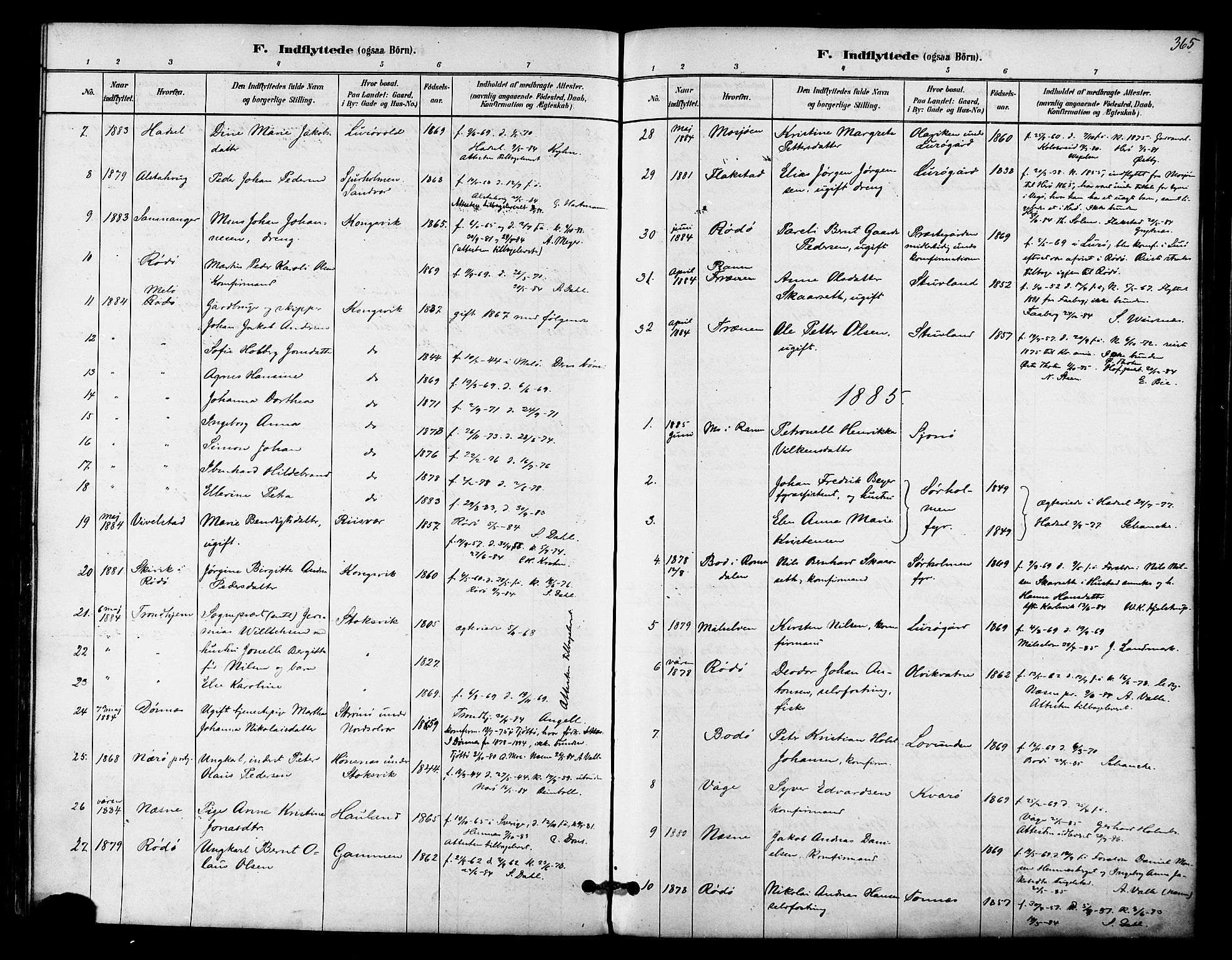 Ministerialprotokoller, klokkerbøker og fødselsregistre - Nordland, SAT/A-1459/839/L0568: Parish register (official) no. 839A05, 1880-1902, p. 365