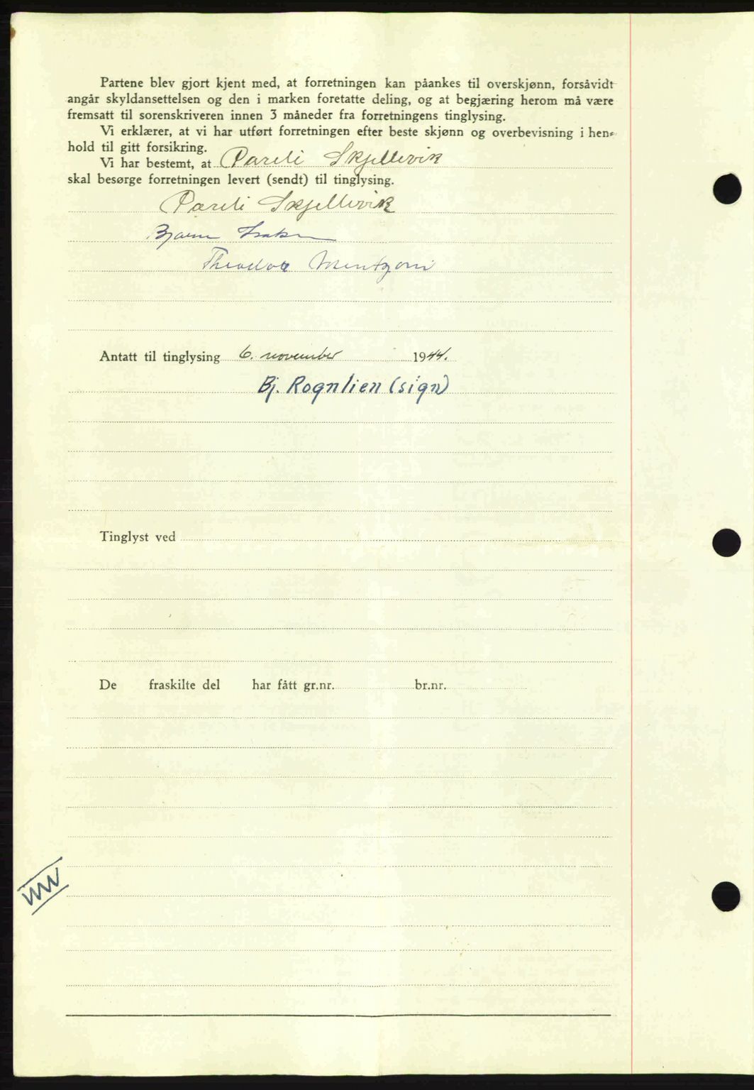 Salten sorenskriveri, SAT/A-4578/1/2/2C: Mortgage book no. A14-15, 1943-1945, Diary no: : 2417/1944