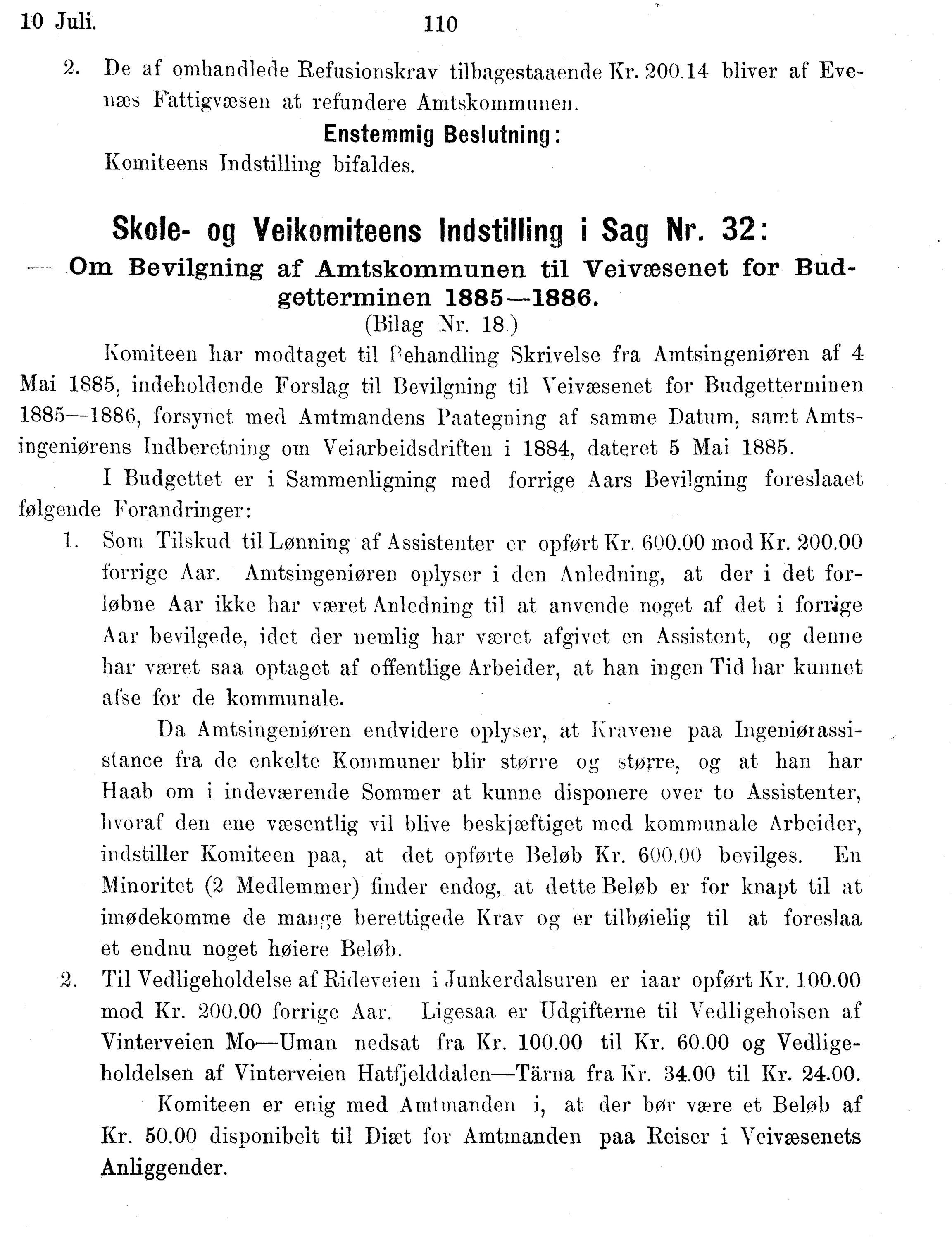 Nordland Fylkeskommune. Fylkestinget, AIN/NFK-17/176/A/Ac/L0014: Fylkestingsforhandlinger 1881-1885, 1881-1885