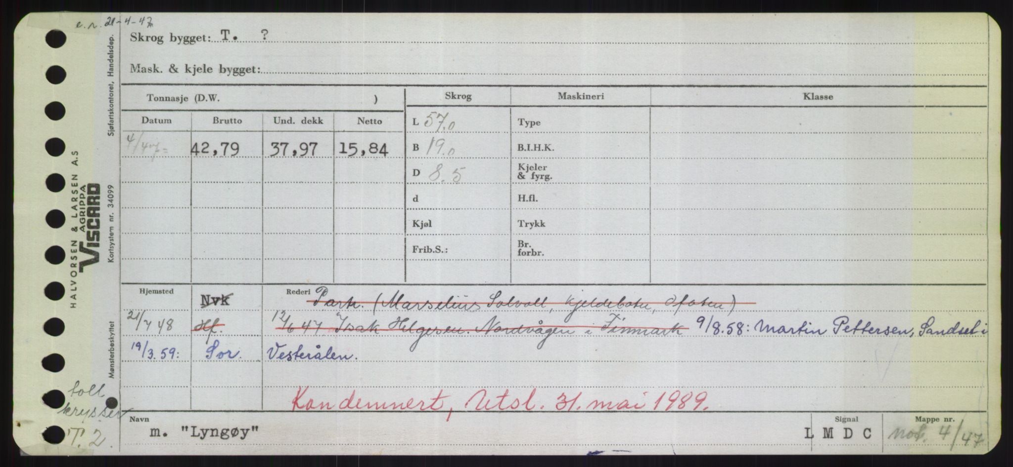 Sjøfartsdirektoratet med forløpere, Skipsmålingen, RA/S-1627/H/Hd/L0023: Fartøy, Lia-Løv, p. 473