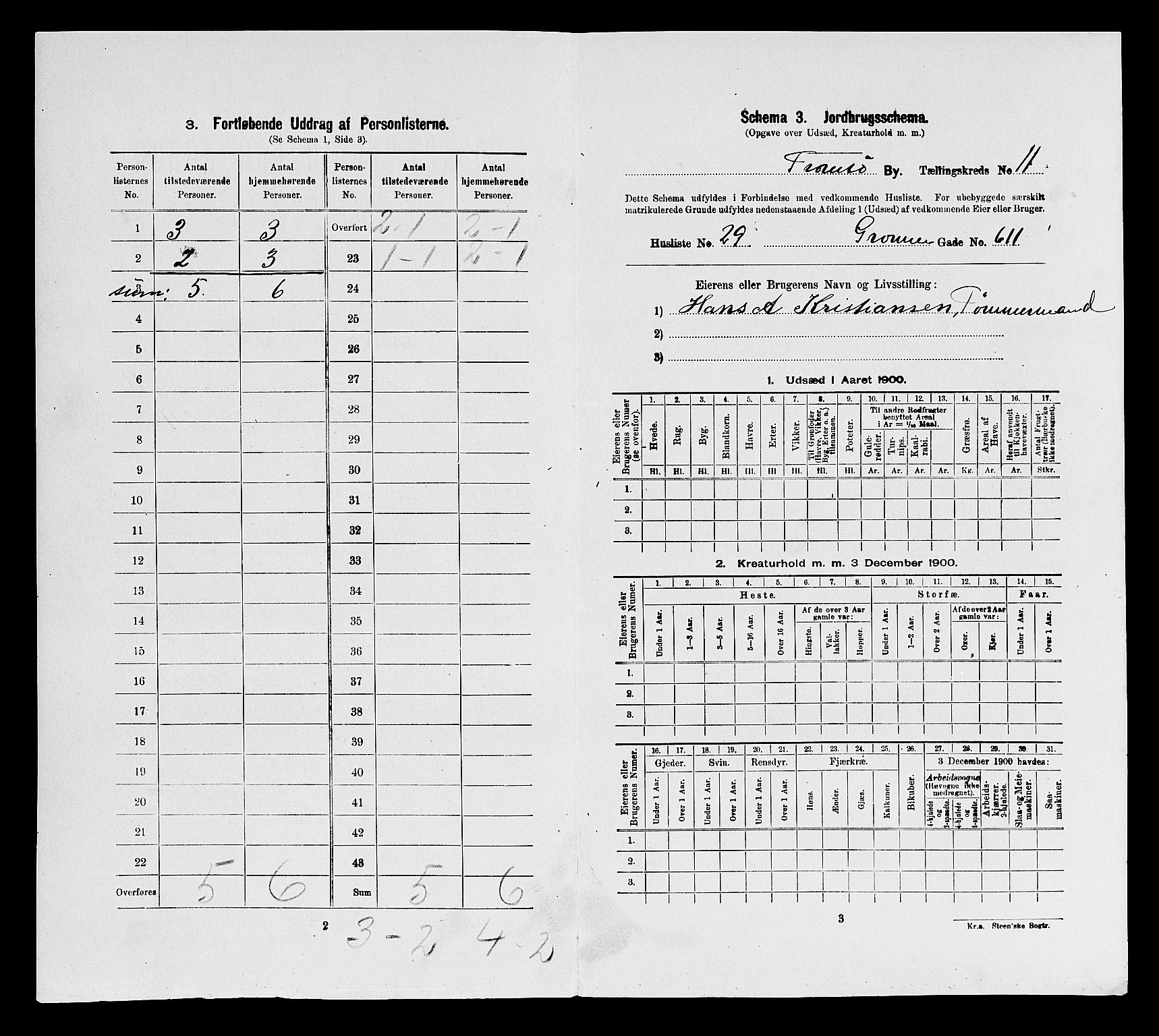 SATØ, 1900 census for Tromsø, 1900, p. 3258