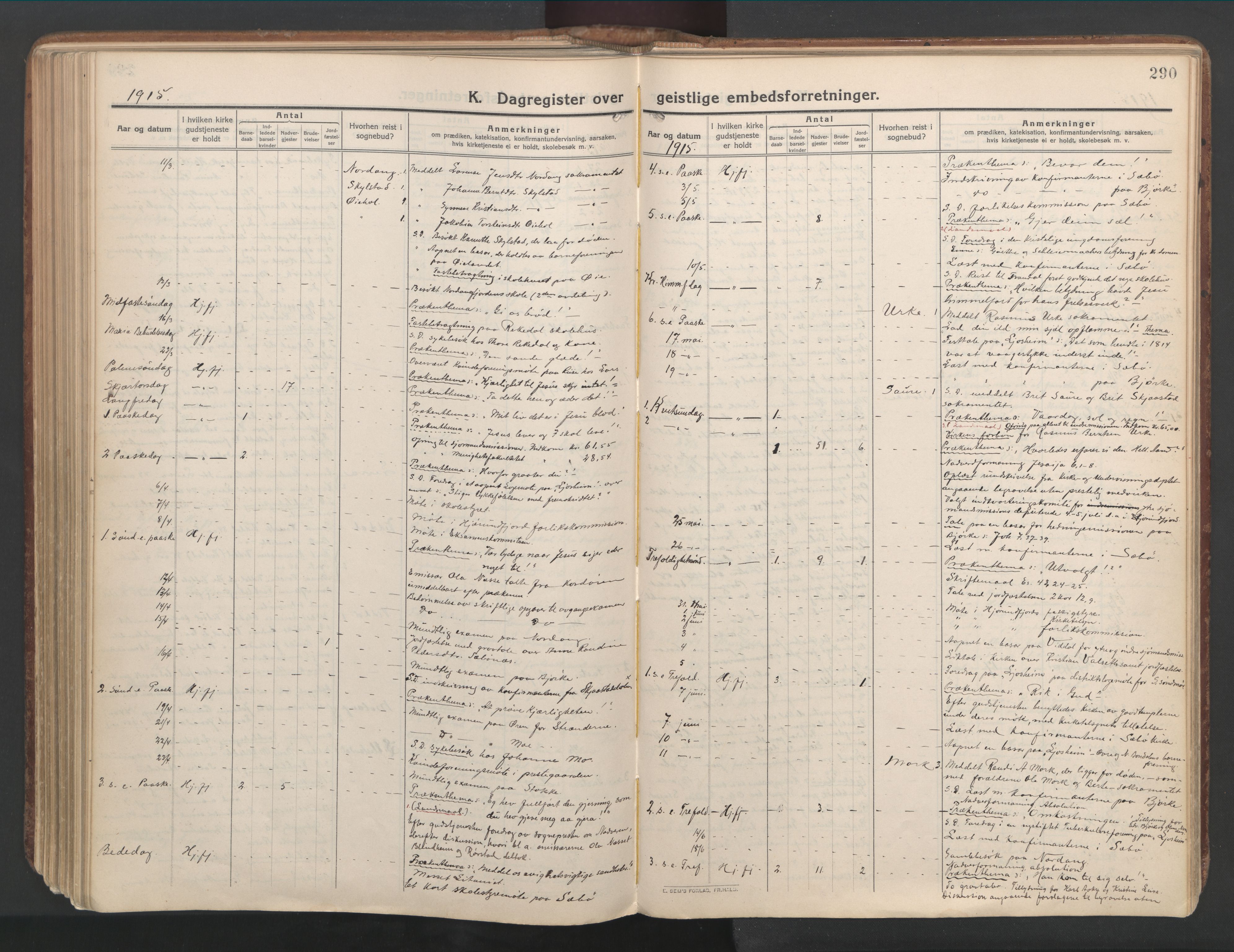 Ministerialprotokoller, klokkerbøker og fødselsregistre - Møre og Romsdal, AV/SAT-A-1454/515/L0212: Parish register (official) no. 515A08, 1911-1935, p. 290