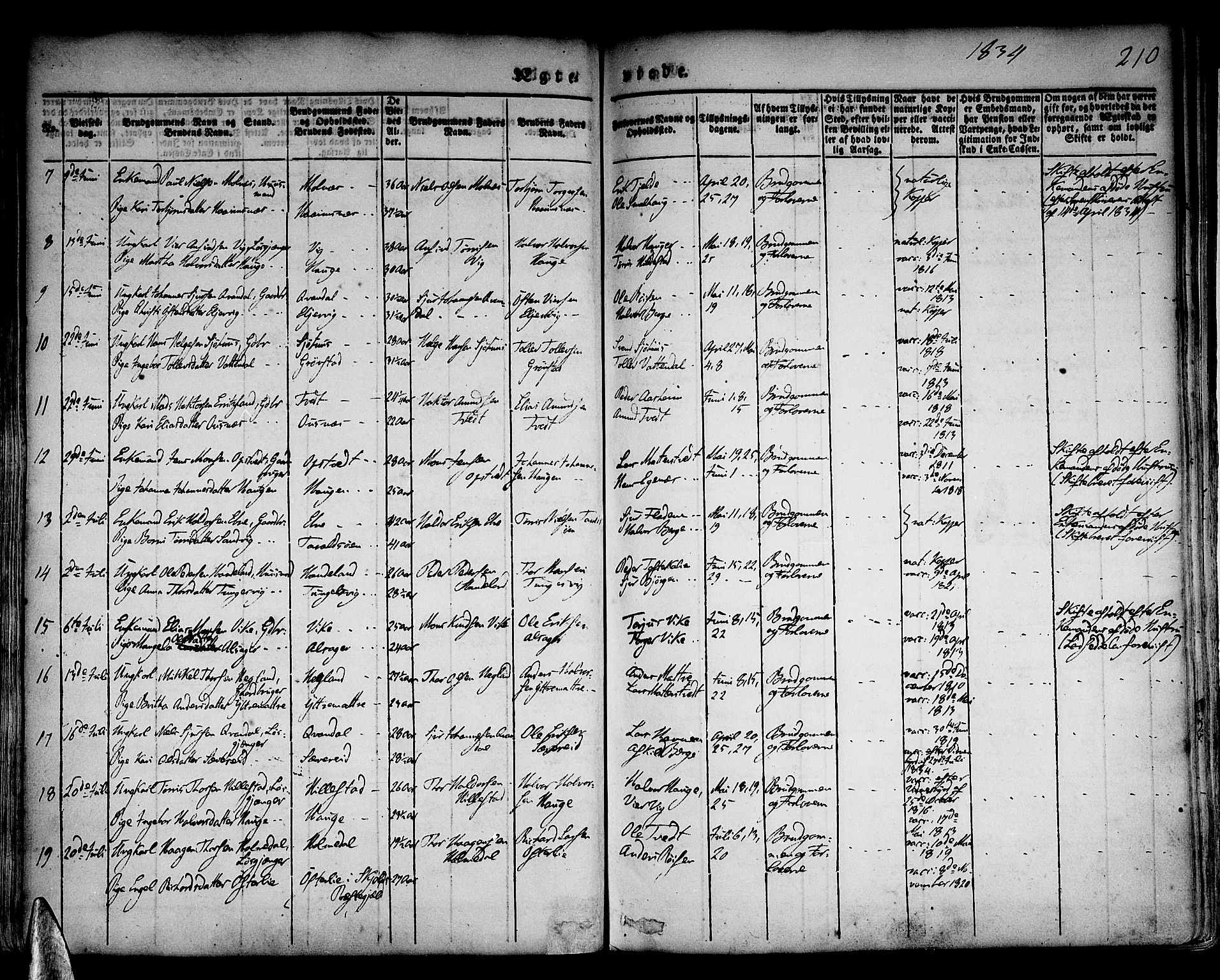 Skånevik sokneprestembete, AV/SAB-A-77801/H/Haa: Parish register (official) no. A 4, 1828-1848, p. 210