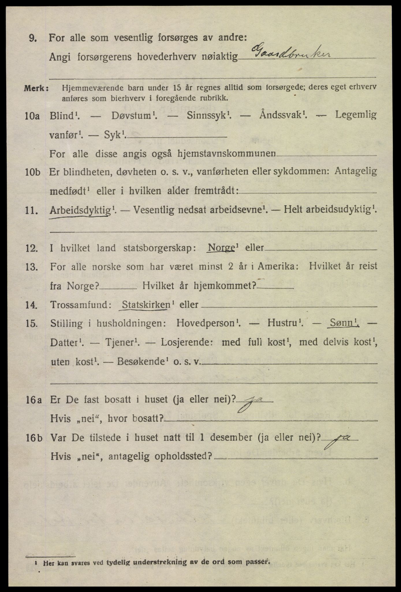 SAK, 1920 census for Åmli, 1920, p. 2914