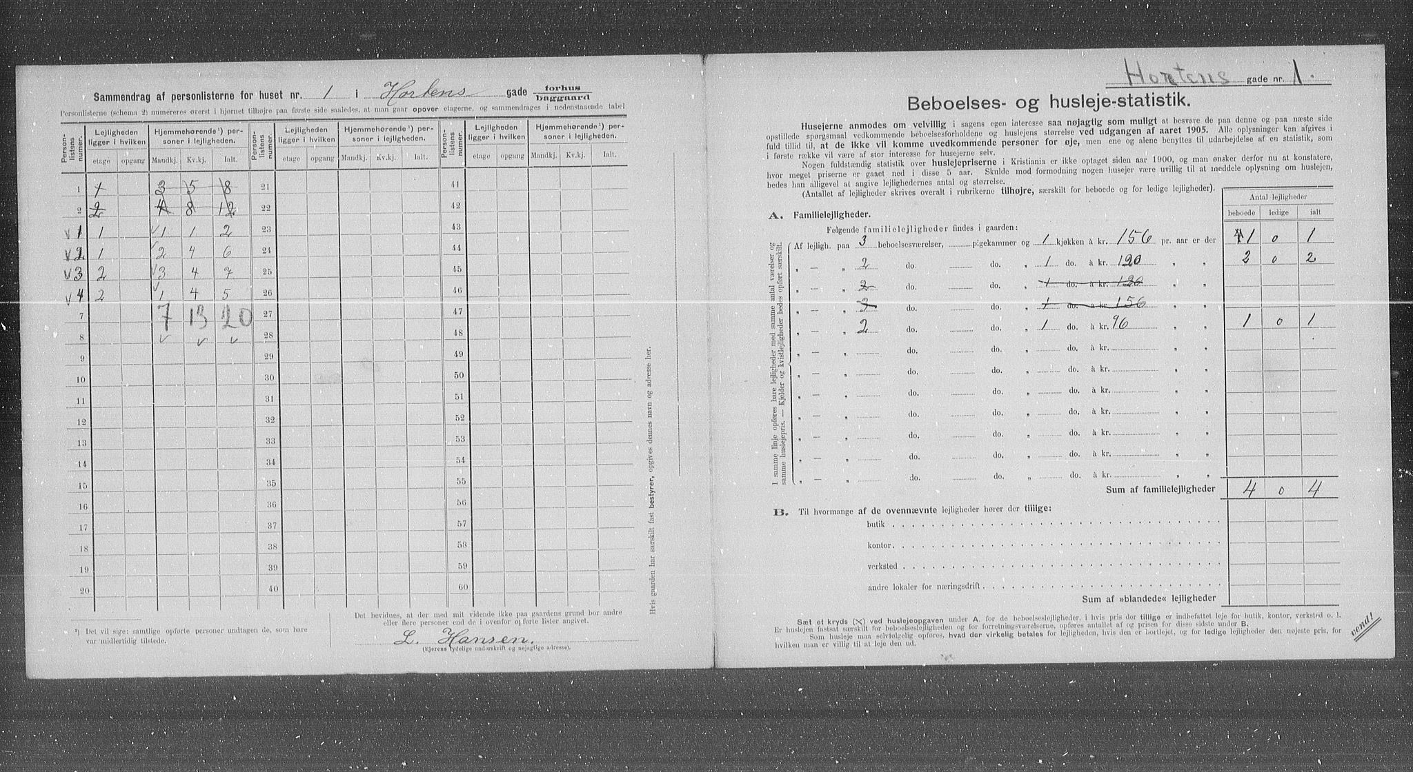 OBA, Municipal Census 1905 for Kristiania, 1905, p. 21497