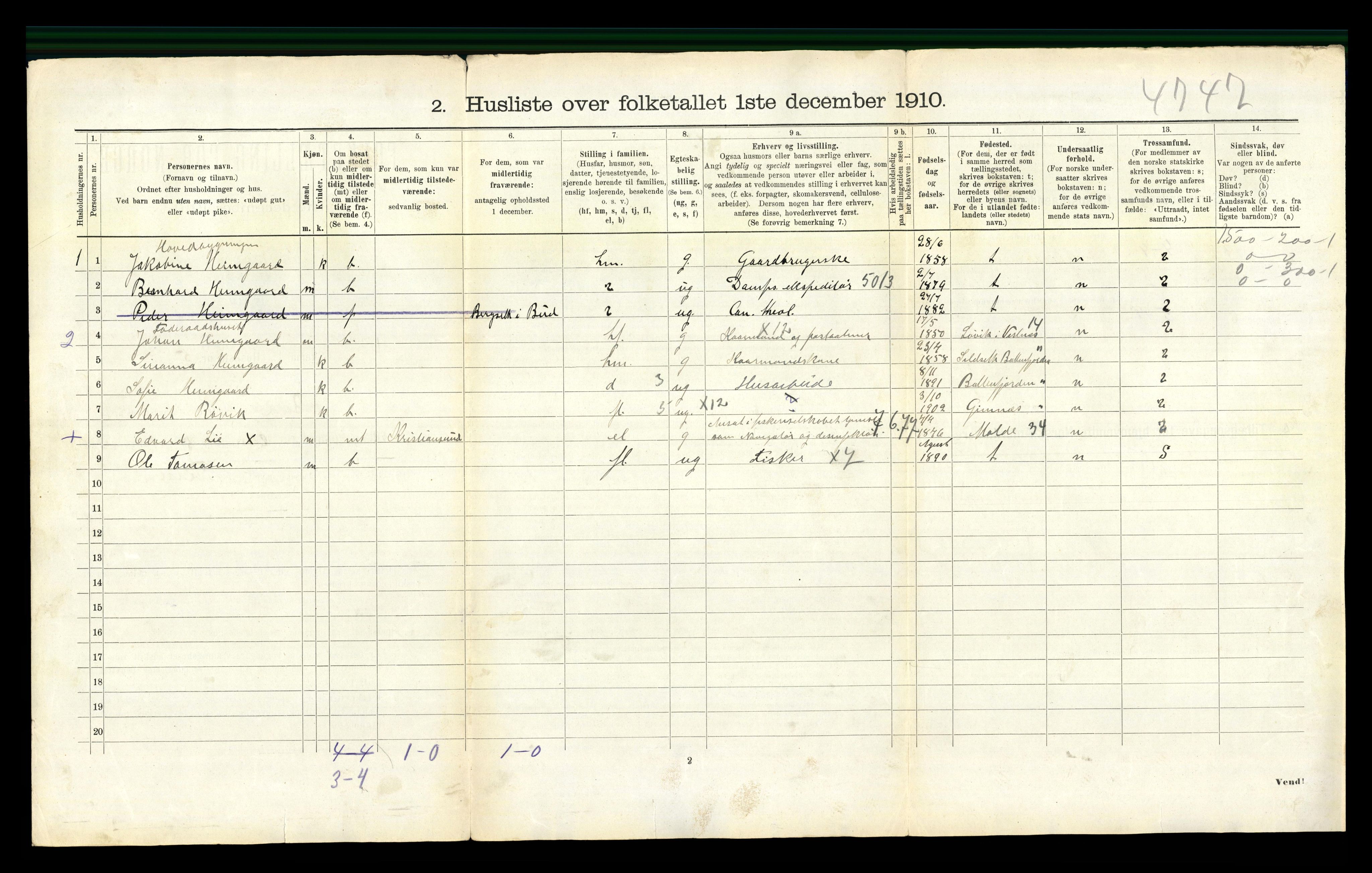 RA, 1910 census for Bud, 1910, p. 580