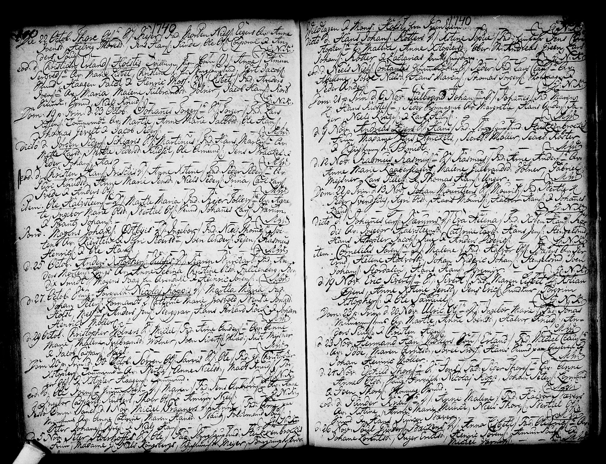 Kongsberg kirkebøker, AV/SAKO-A-22/F/Fa/L0002: Parish register (official) no. I 2, 1721-1743, p. 400-401