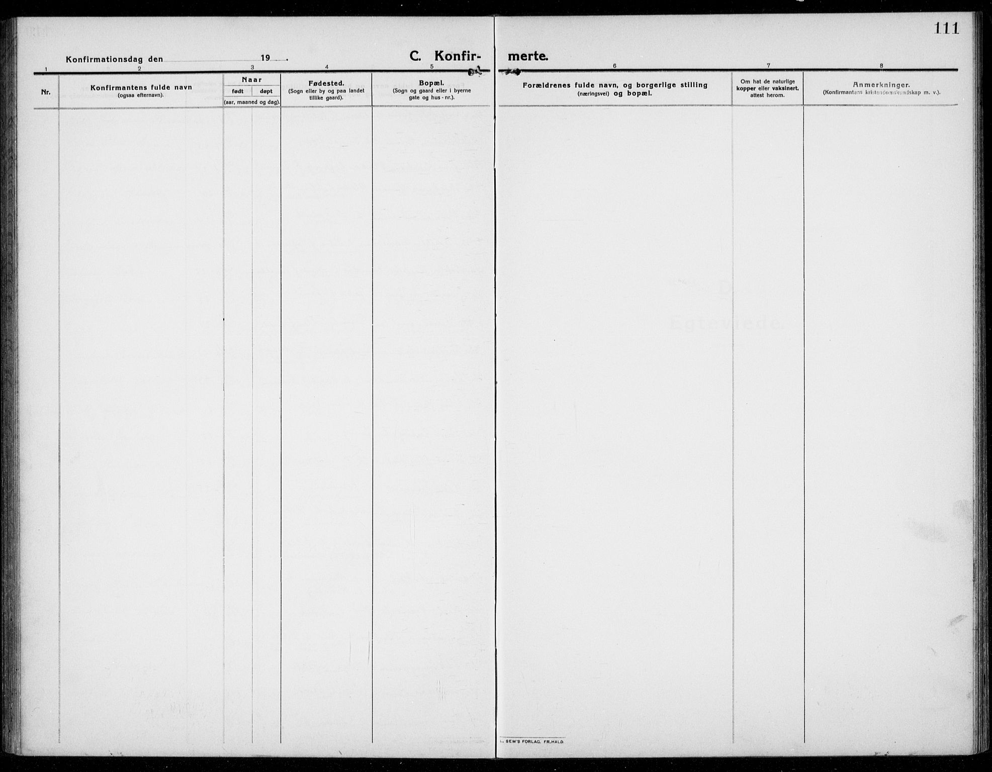 Ramnes kirkebøker, SAKO/A-314/G/Ga/L0005: Parish register (copy) no. I 5, 1912-1936, p. 111