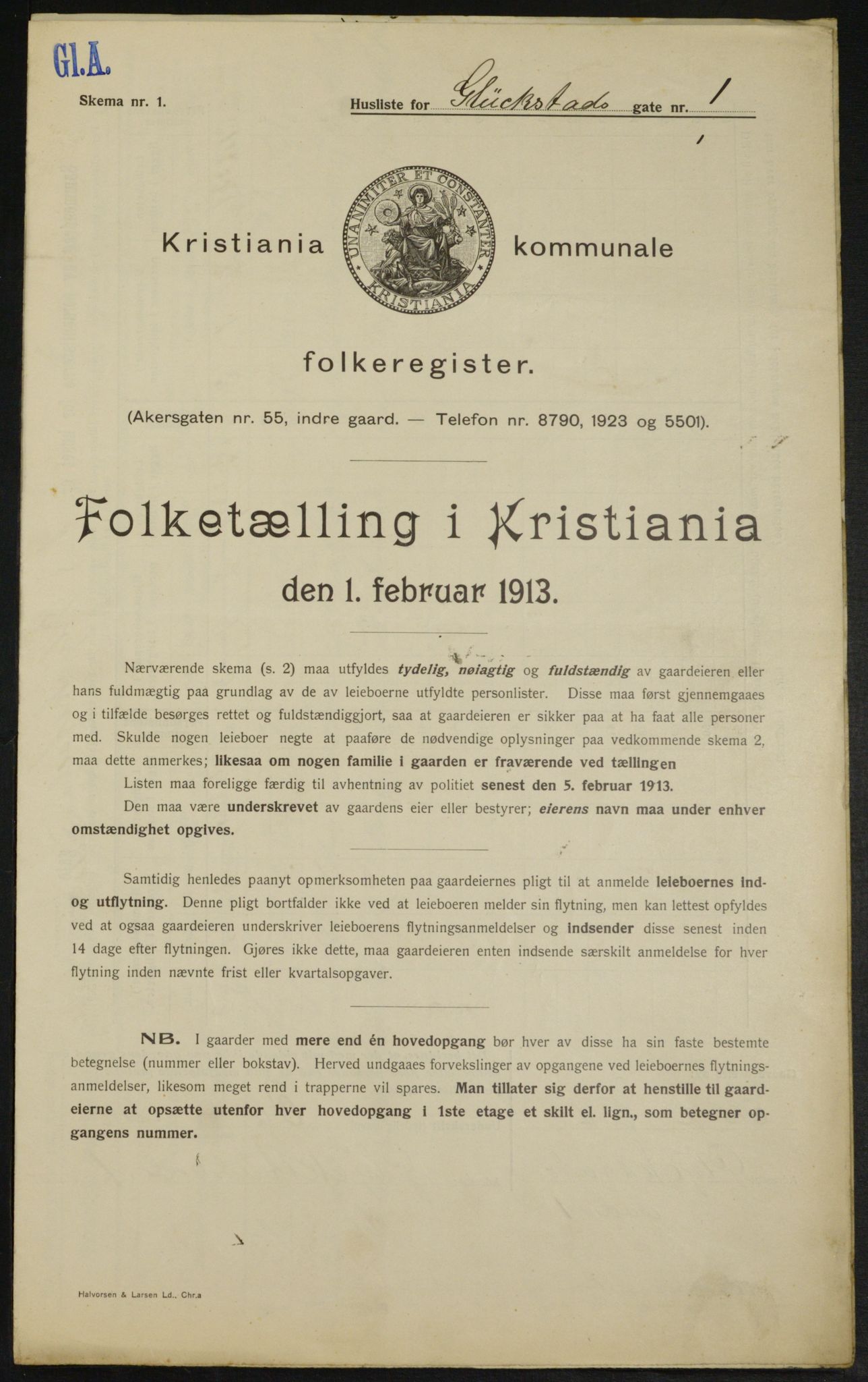 OBA, Municipal Census 1913 for Kristiania, 1913, p. 29453