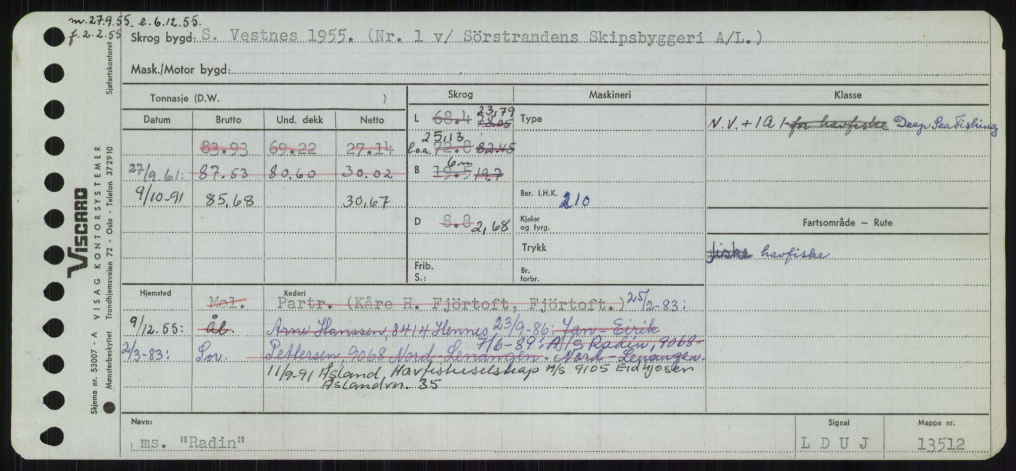 Sjøfartsdirektoratet med forløpere, Skipsmålingen, RA/S-1627/H/Ha/L0004/0002: Fartøy, Mas-R / Fartøy, Odin-R, p. 483