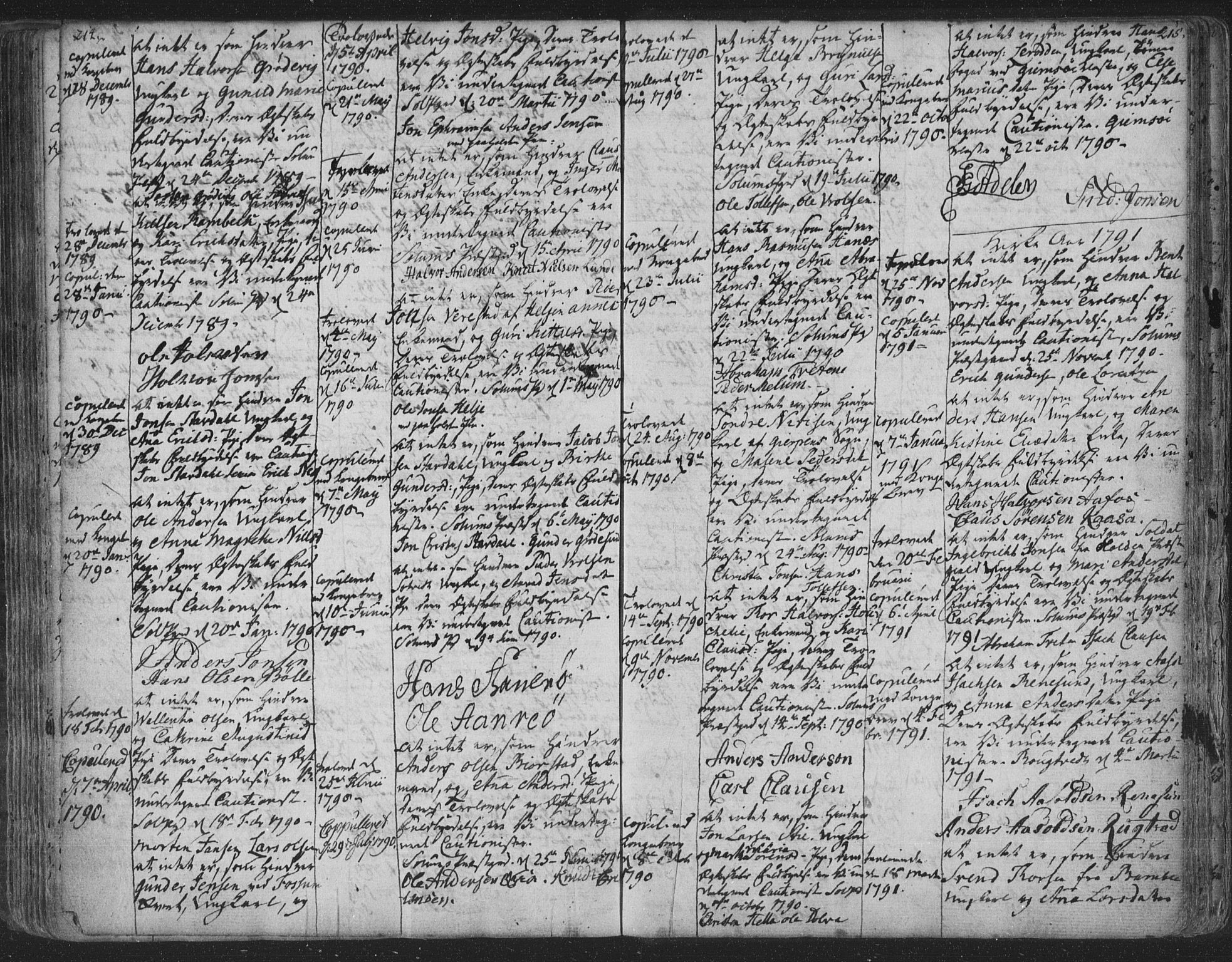 Solum kirkebøker, AV/SAKO-A-306/F/Fa/L0003: Parish register (official) no. I 3, 1761-1814, p. 214-215