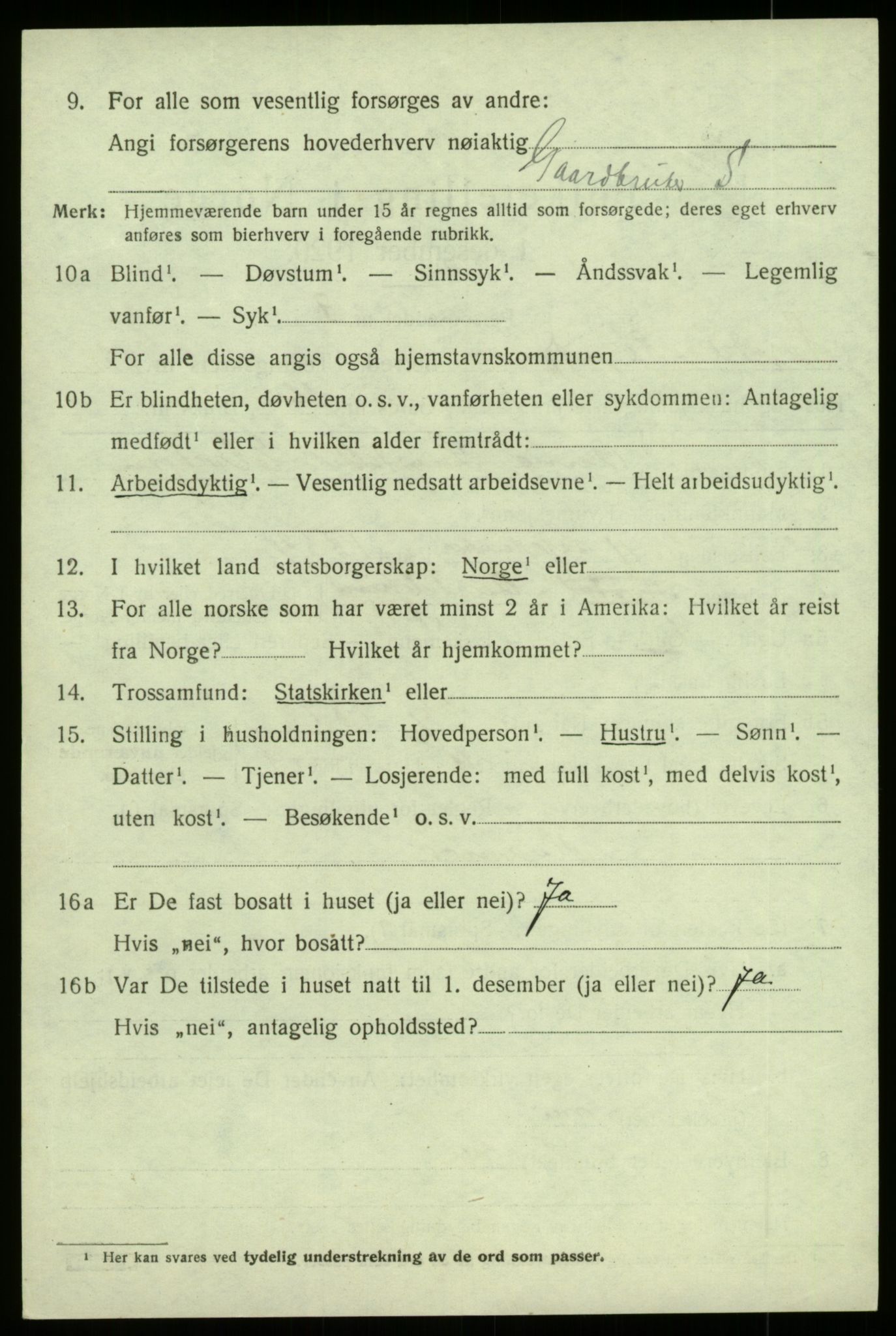 SAB, 1920 census for Sogndal, 1920, p. 5174