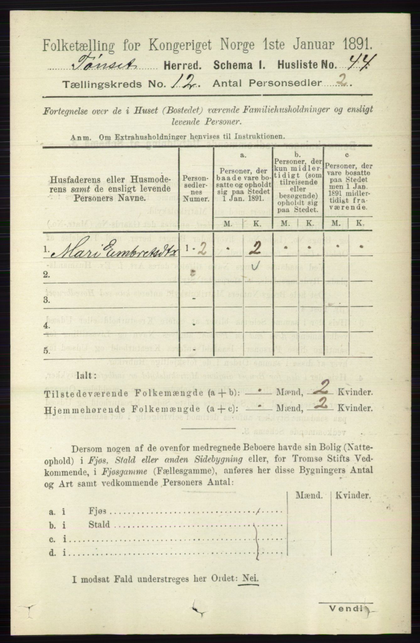 RA, 1891 census for 0437 Tynset, 1891, p. 3193