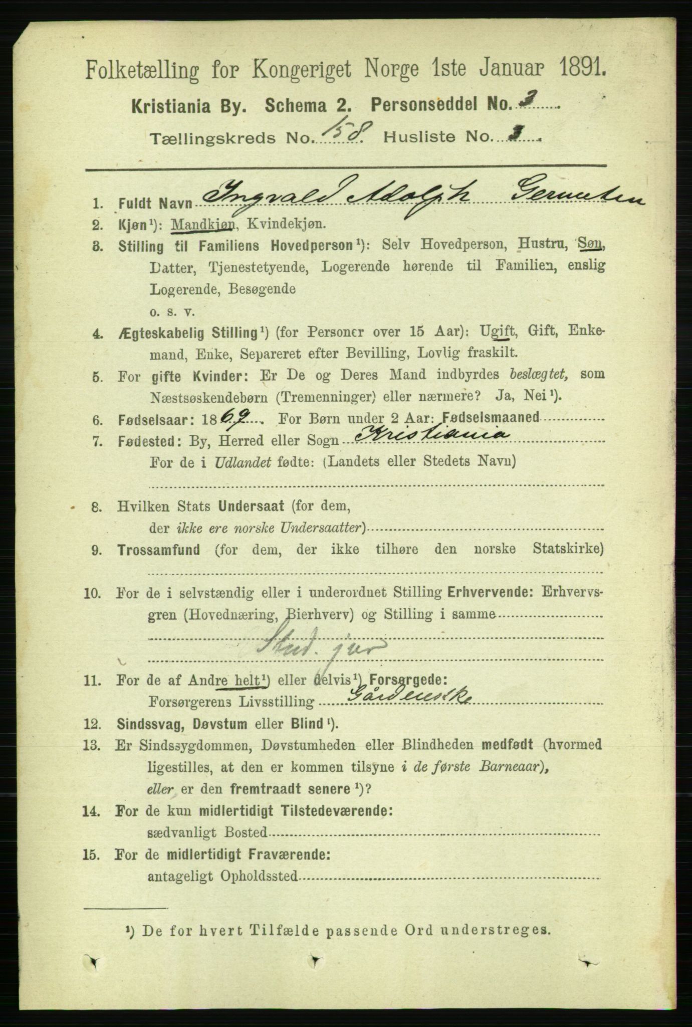 RA, 1891 census for 0301 Kristiania, 1891, p. 89670