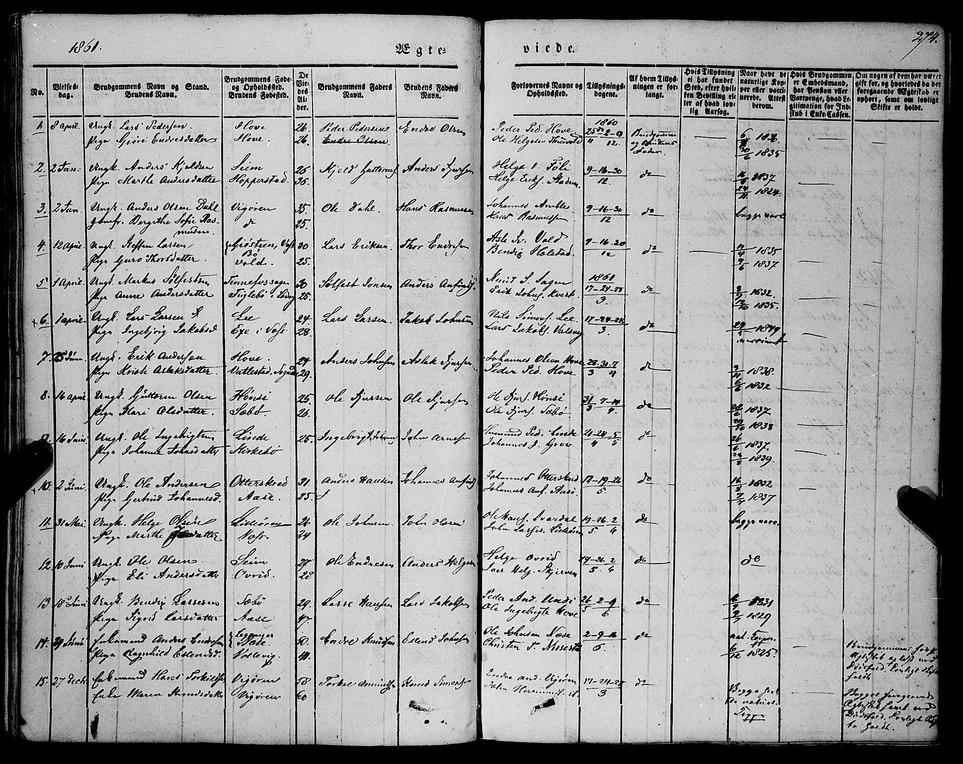 Vik sokneprestembete, SAB/A-81501: Parish register (official) no. A 8, 1846-1865, p. 274