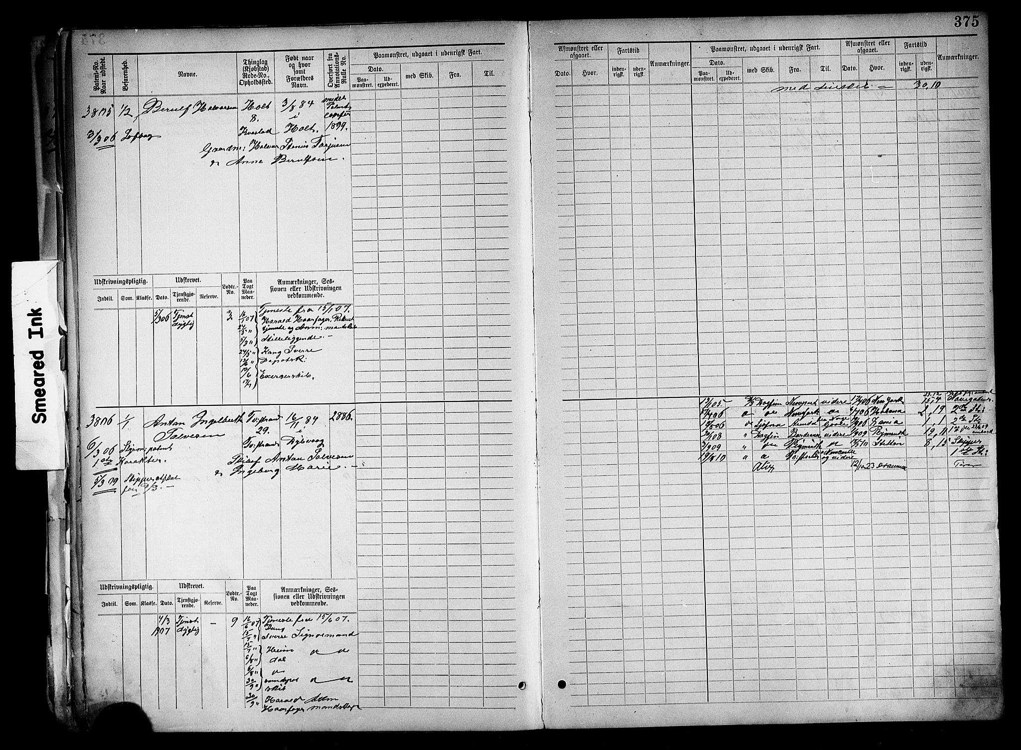 Tvedestrand mønstringskrets, AV/SAK-2031-0011/F/Fb/L0019: Hovedrulle nr 3057-3818, U-35, 1892-1906, p. 387