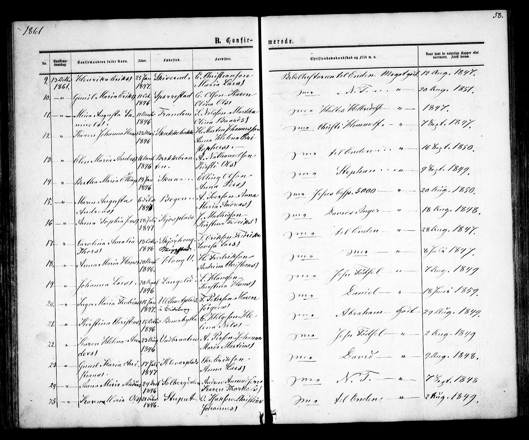 Skiptvet prestekontor Kirkebøker, SAO/A-20009/F/Fa/L0007: Parish register (official) no. 7, 1861-1866, p. 58