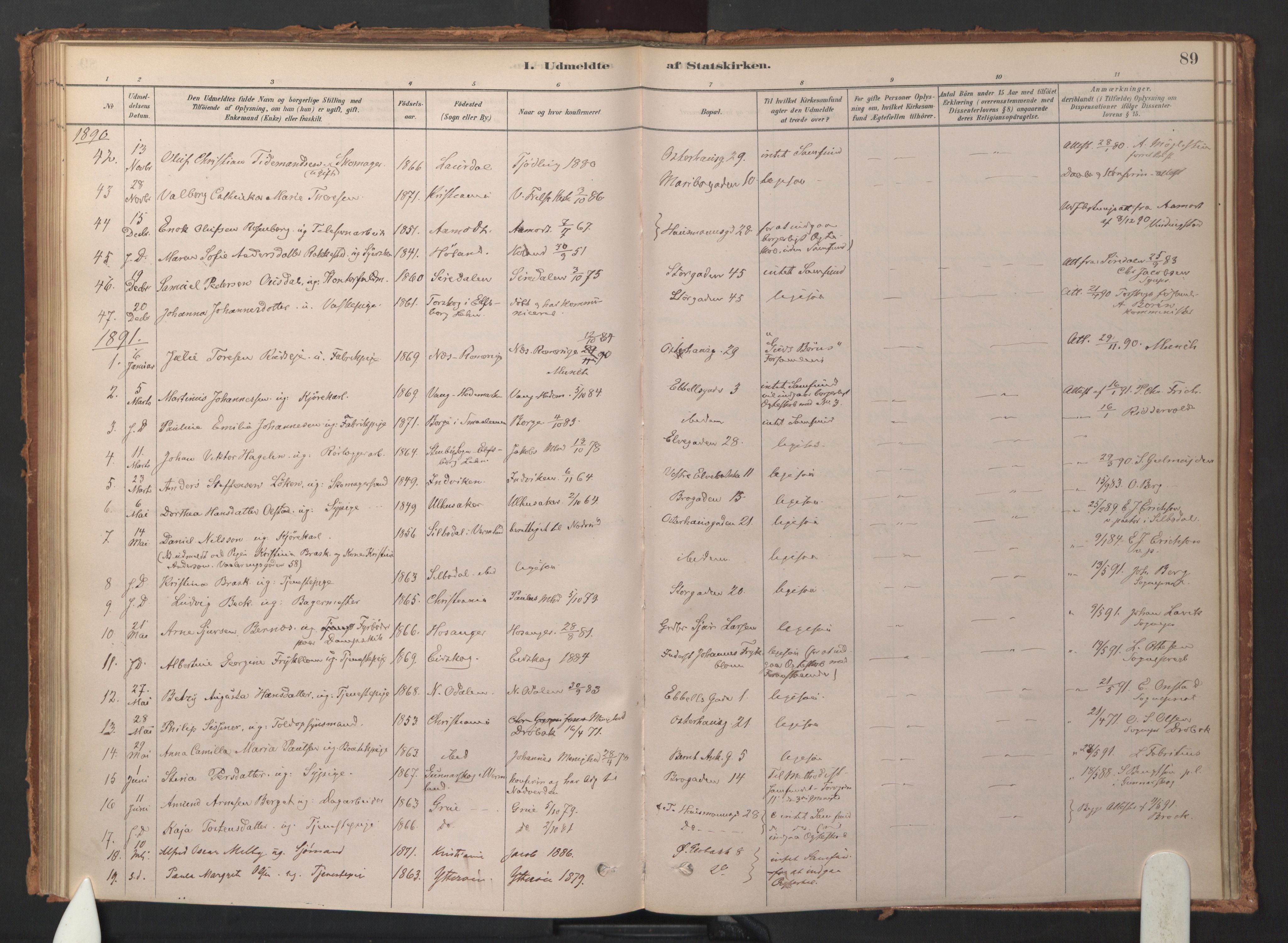 Jakob prestekontor Kirkebøker, AV/SAO-A-10850/F/Fa/L0015: Parish register (official) no. 15, 1878-1983, p. 89