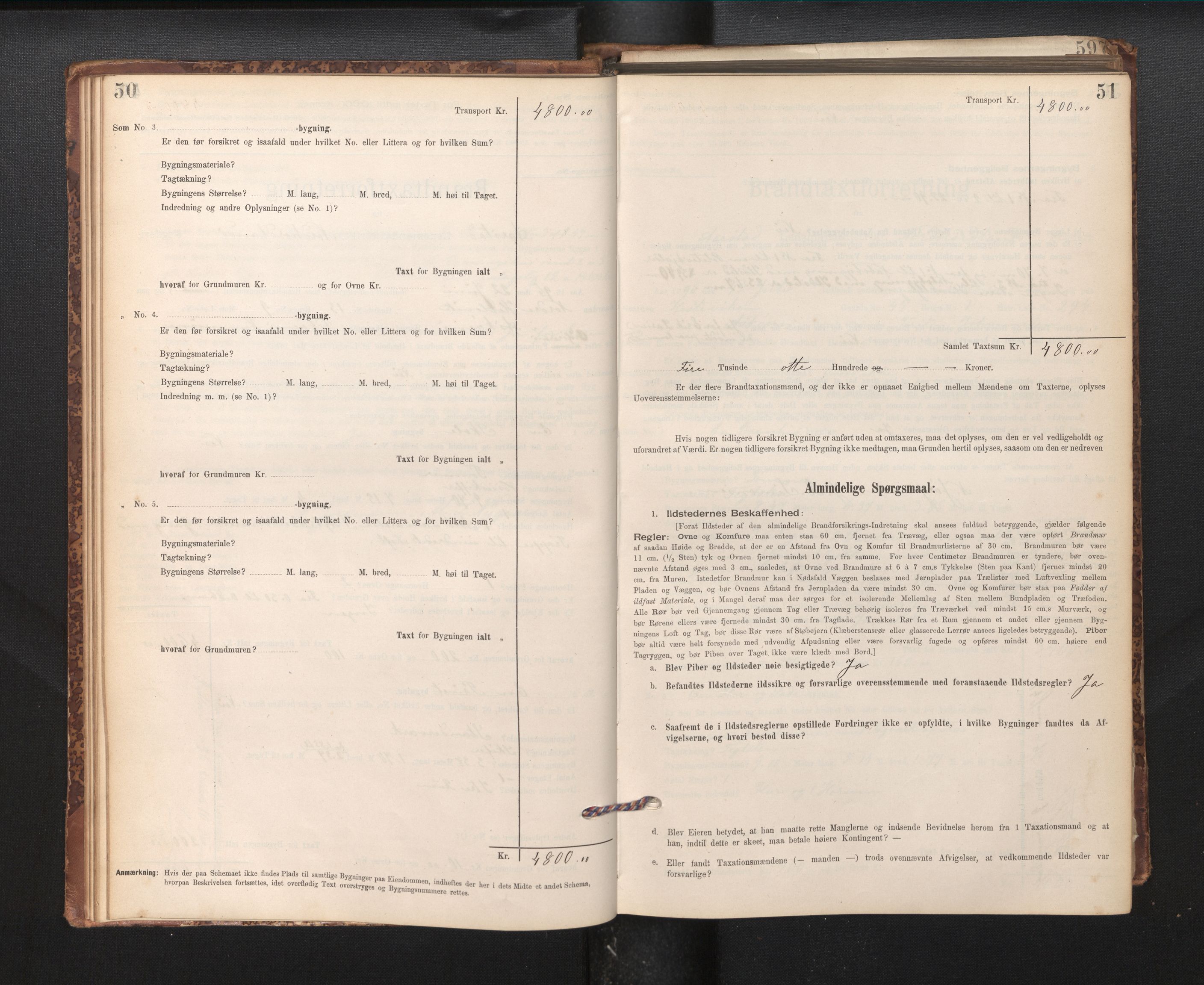 Lensmannen i Årstad, AV/SAB-A-36201/0012/L0011: Branntakstprotokoll,skjematakst, 1895-1901, p. 50-51