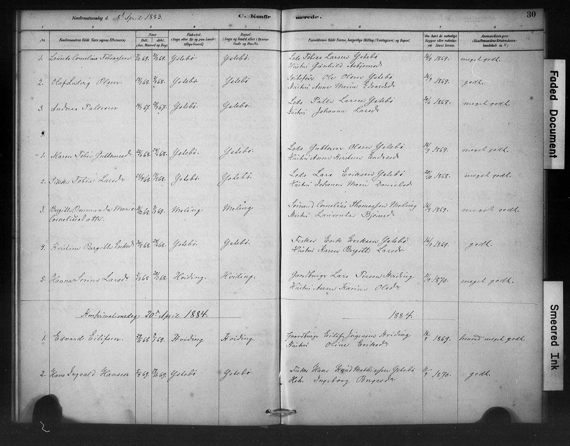 Rennesøy sokneprestkontor, SAST/A -101827/H/Ha/Haa/L0011: Parish register (official) no. A 11, 1878-1887, p. 30