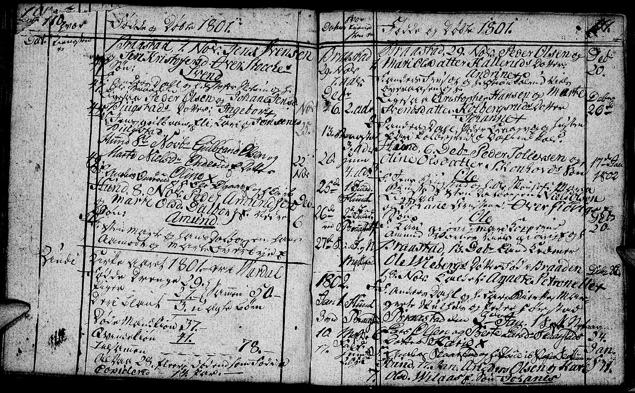 Vardal prestekontor, SAH/PREST-100/H/Ha/Hab/L0002: Parish register (copy) no. 2, 1790-1803, p. 110-111