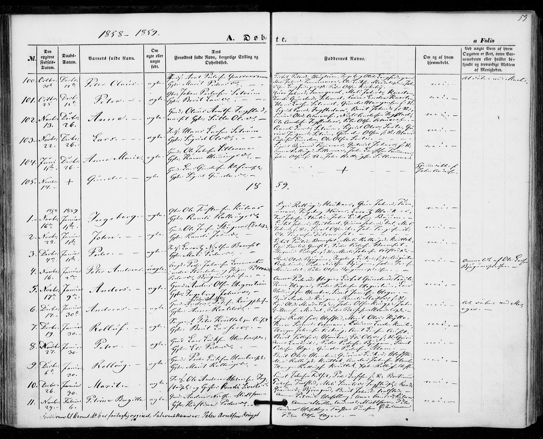 Ministerialprotokoller, klokkerbøker og fødselsregistre - Nord-Trøndelag, SAT/A-1458/703/L0028: Parish register (official) no. 703A01, 1850-1862, p. 53