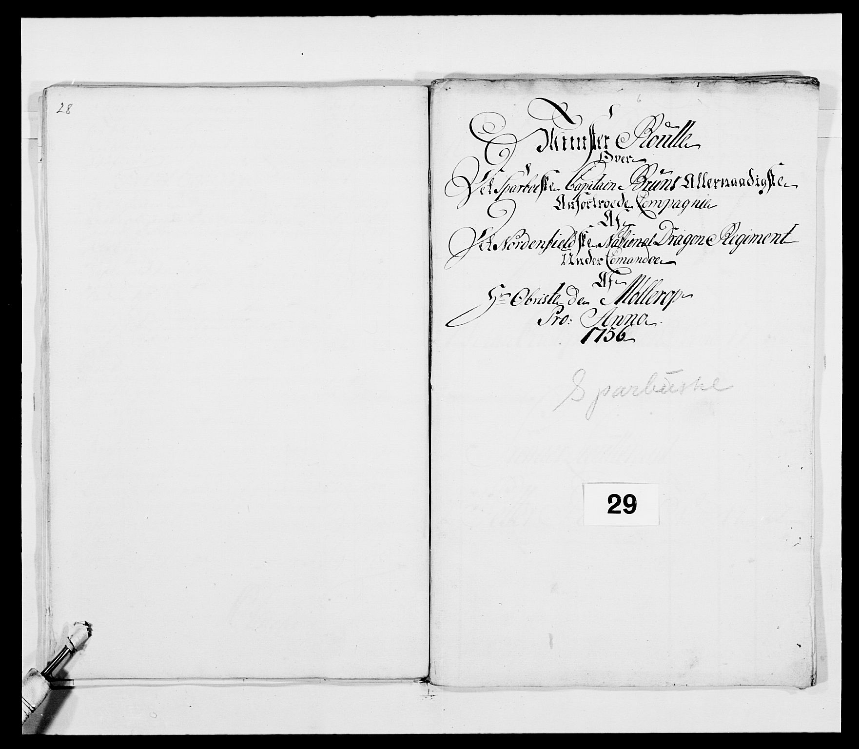 Kommanderende general (KG I) med Det norske krigsdirektorium, AV/RA-EA-5419/E/Ea/L0482: Nordafjelske dragonregiment, 1718-1761, p. 366