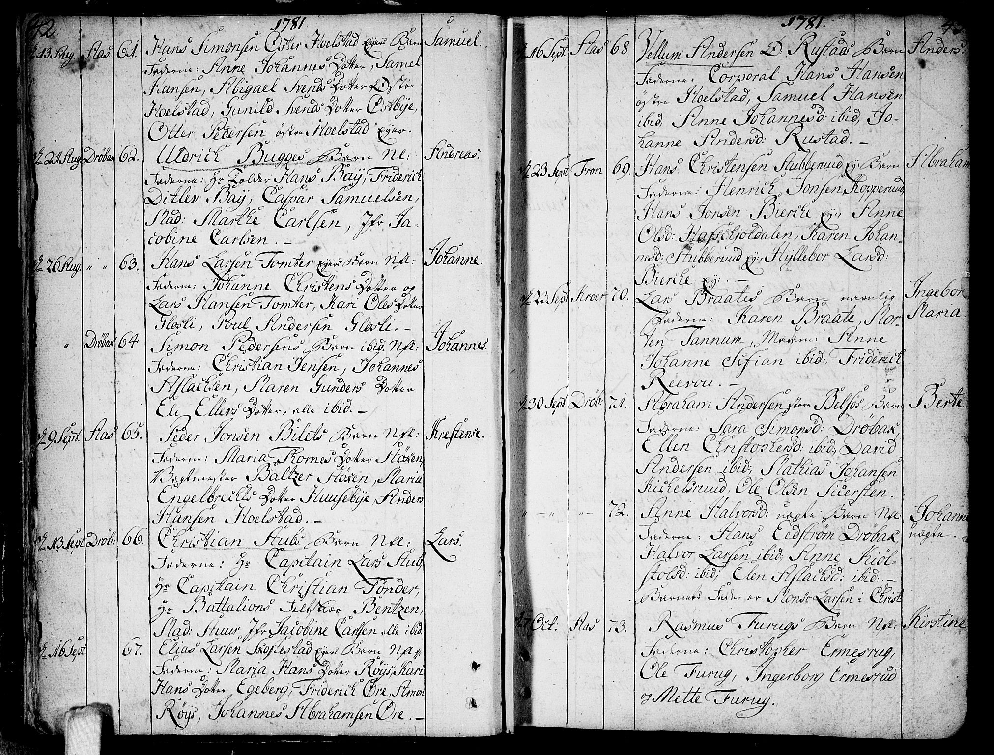 Ås prestekontor Kirkebøker, SAO/A-10894/F/Fa/L0002: Parish register (official) no. I 2, 1778-1813, p. 42-43