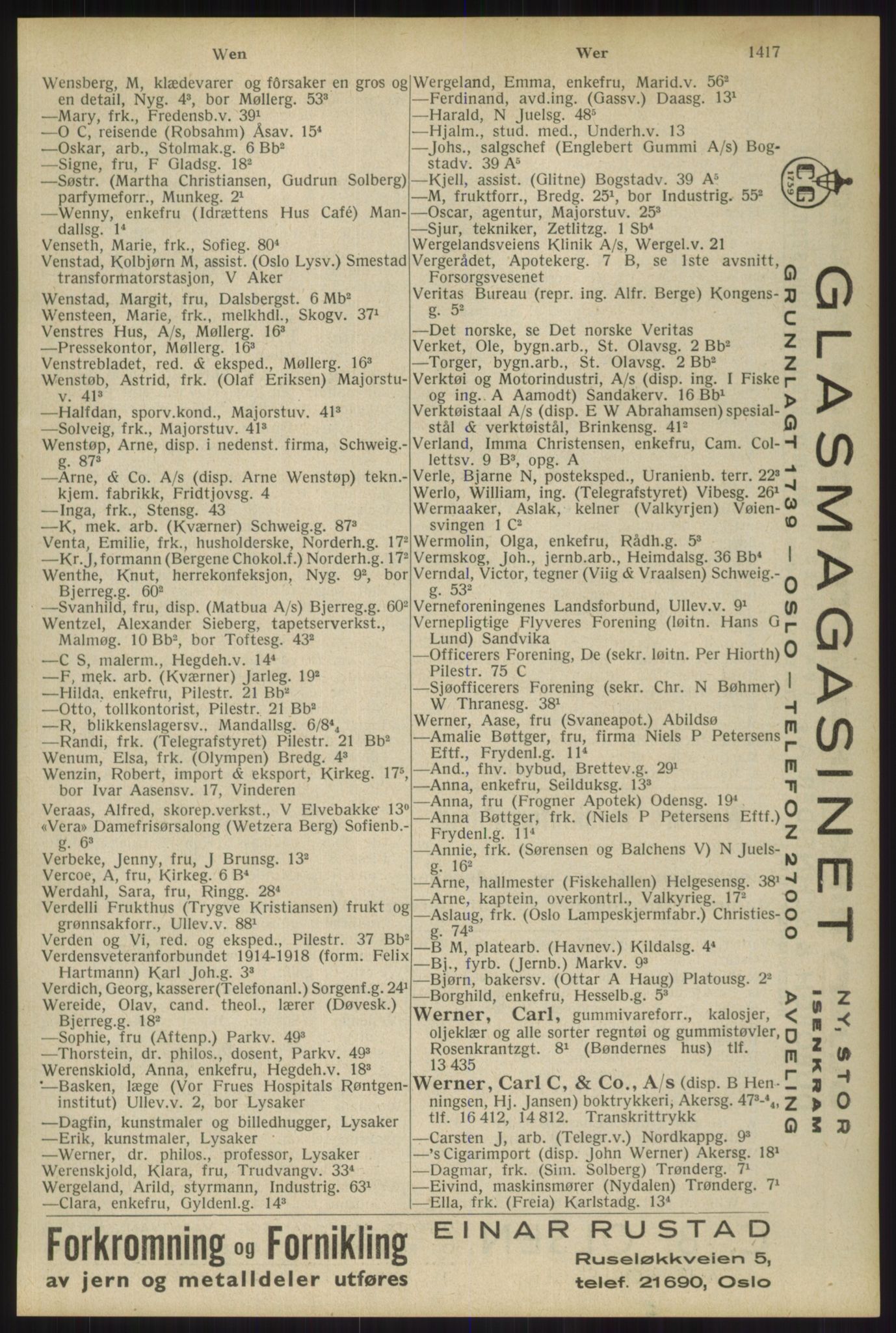 Kristiania/Oslo adressebok, PUBL/-, 1934, p. 1417