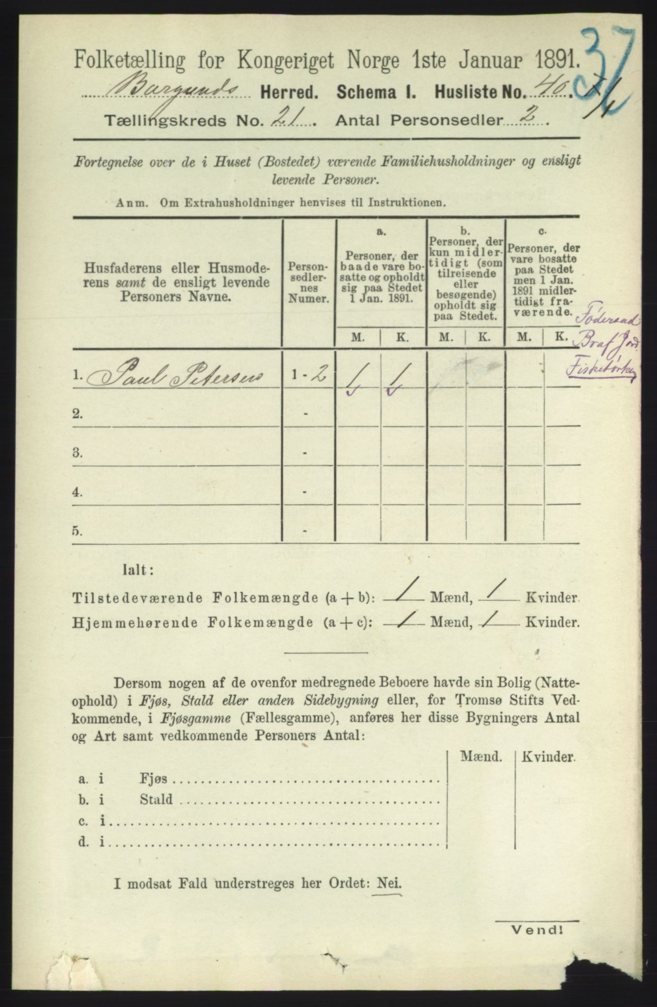 RA, 1891 census for 1531 Borgund, 1891, p. 6339