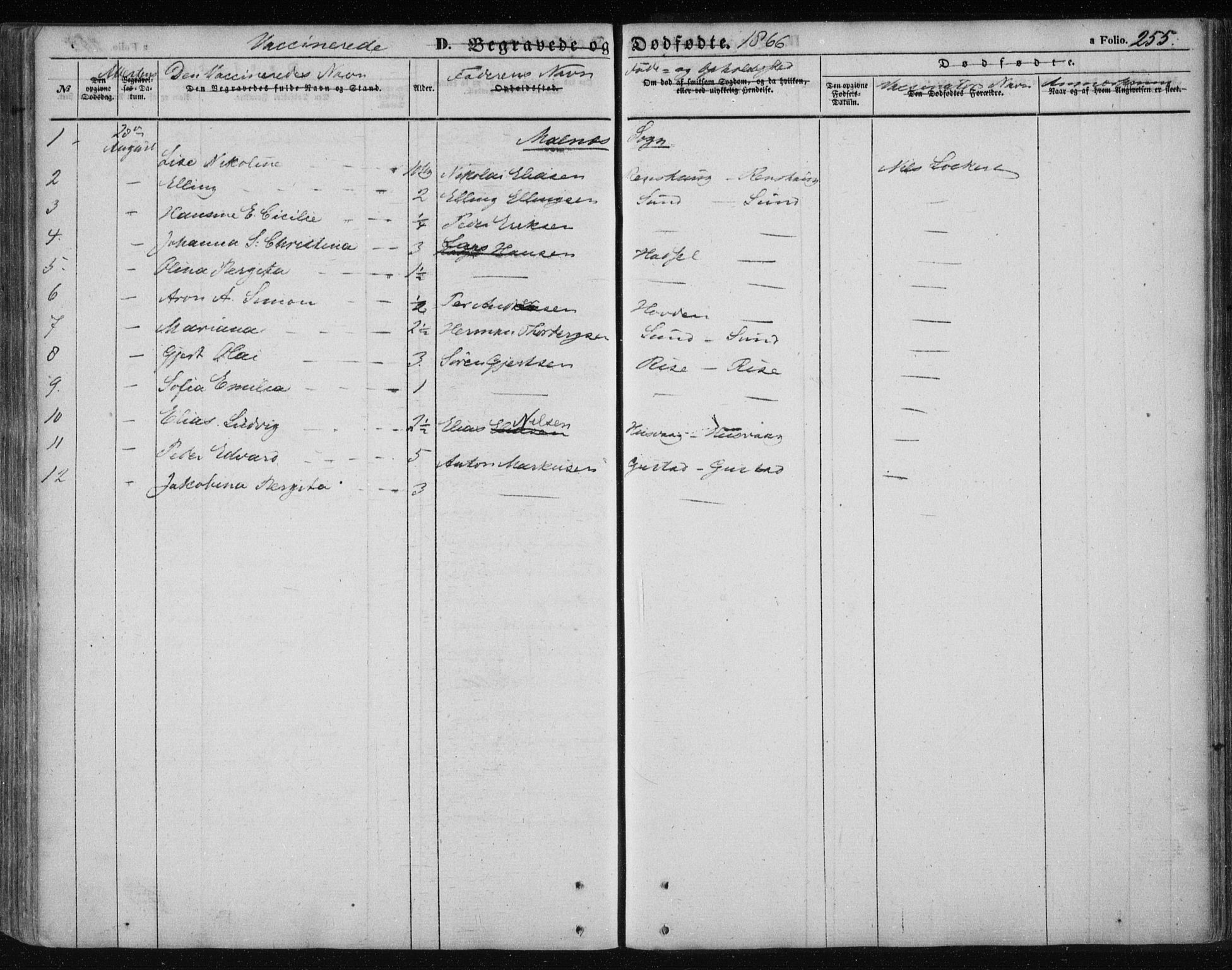 Ministerialprotokoller, klokkerbøker og fødselsregistre - Nordland, AV/SAT-A-1459/891/L1300: Parish register (official) no. 891A05, 1856-1870, p. 255