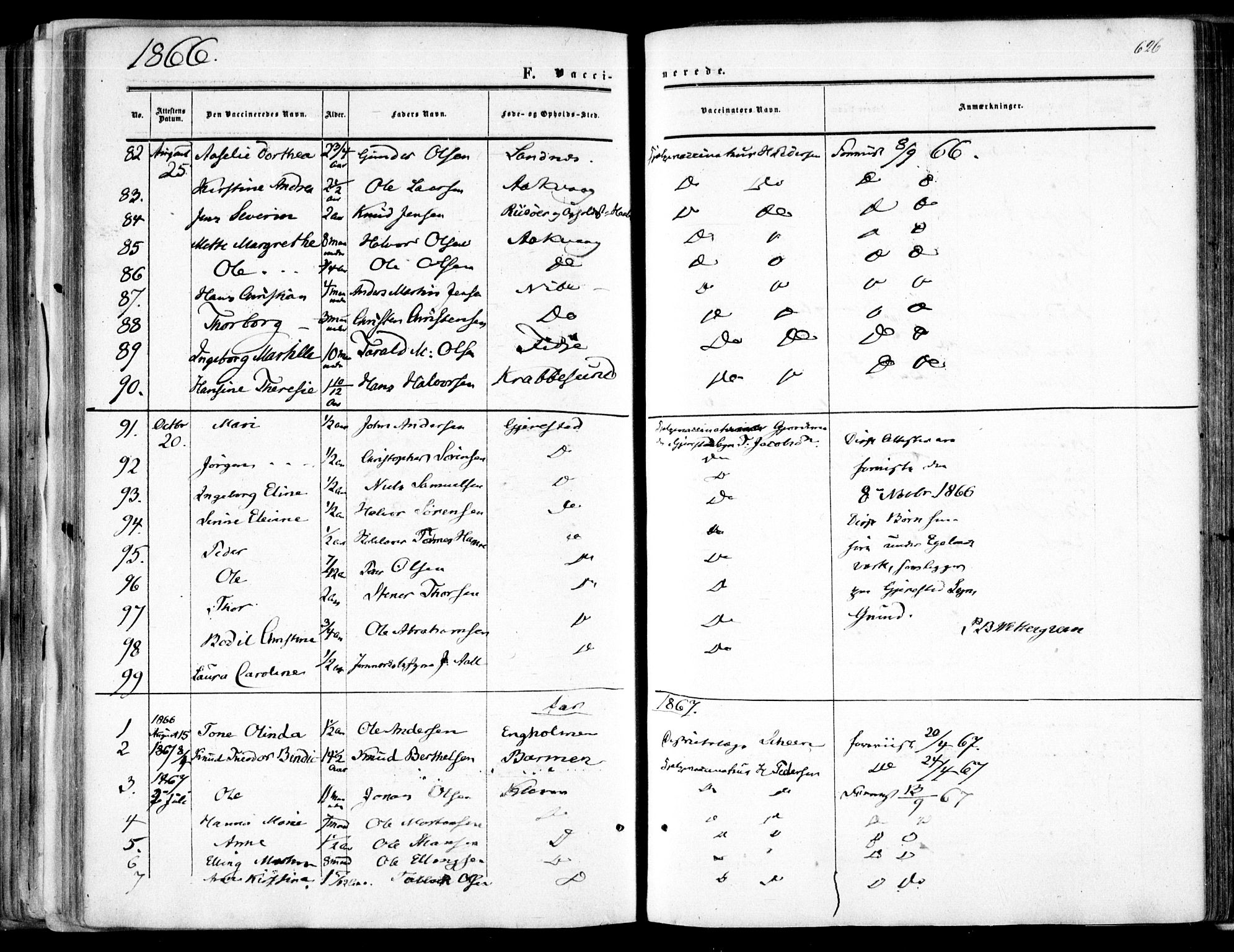 Søndeled sokneprestkontor, SAK/1111-0038/F/Fa/L0003: Parish register (official) no. A 3, 1861-1879, p. 626